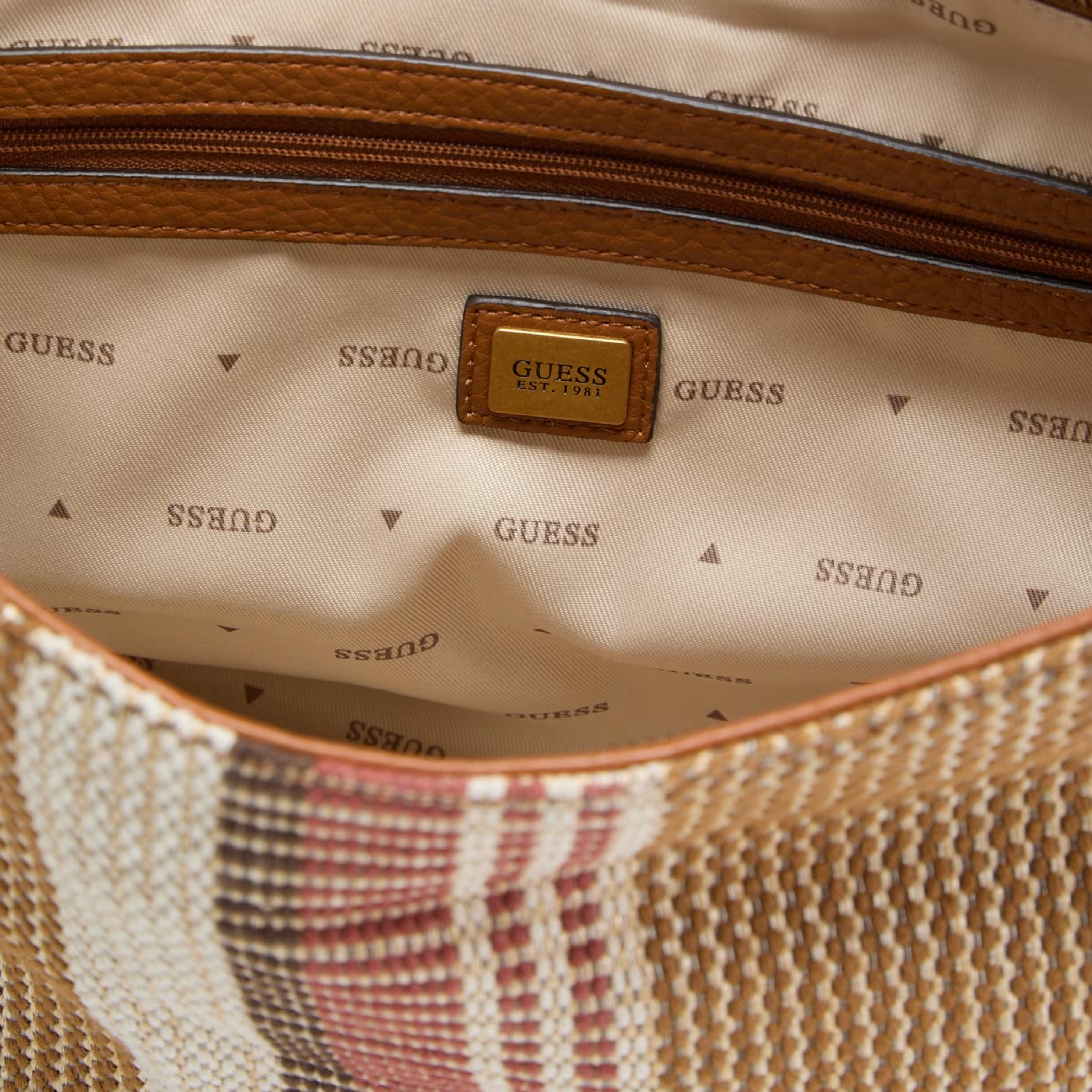 Guess Women Camden Medium Shoulder Bag AB930818 - Camel Multi