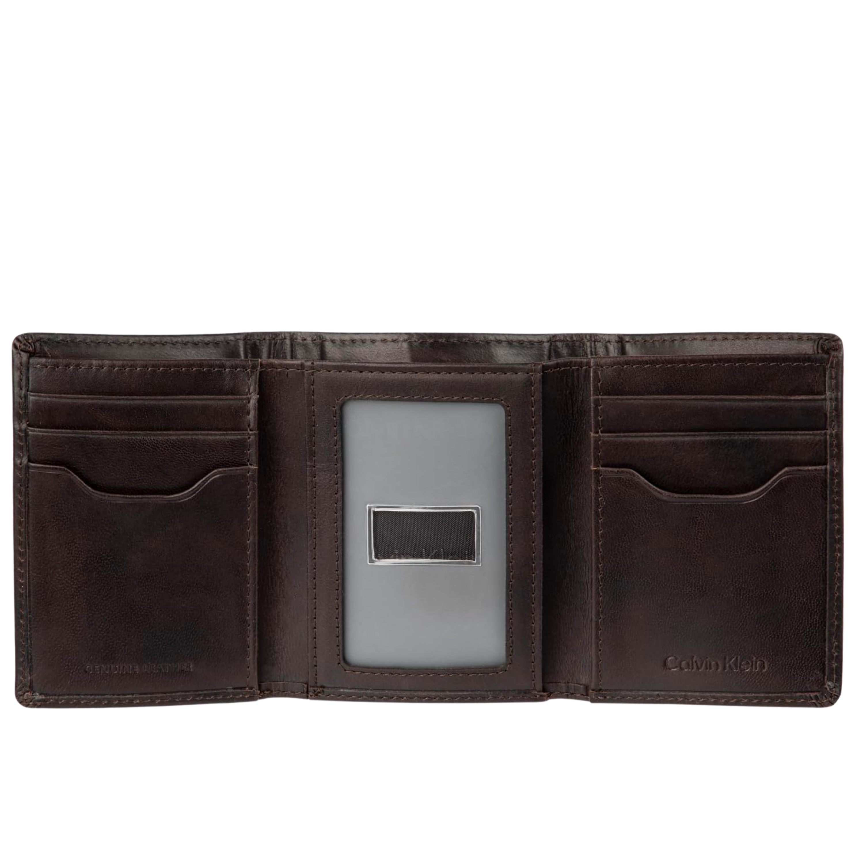Calvin Klein Men RFID Leather Trifold Wallet - Brown Arcadia