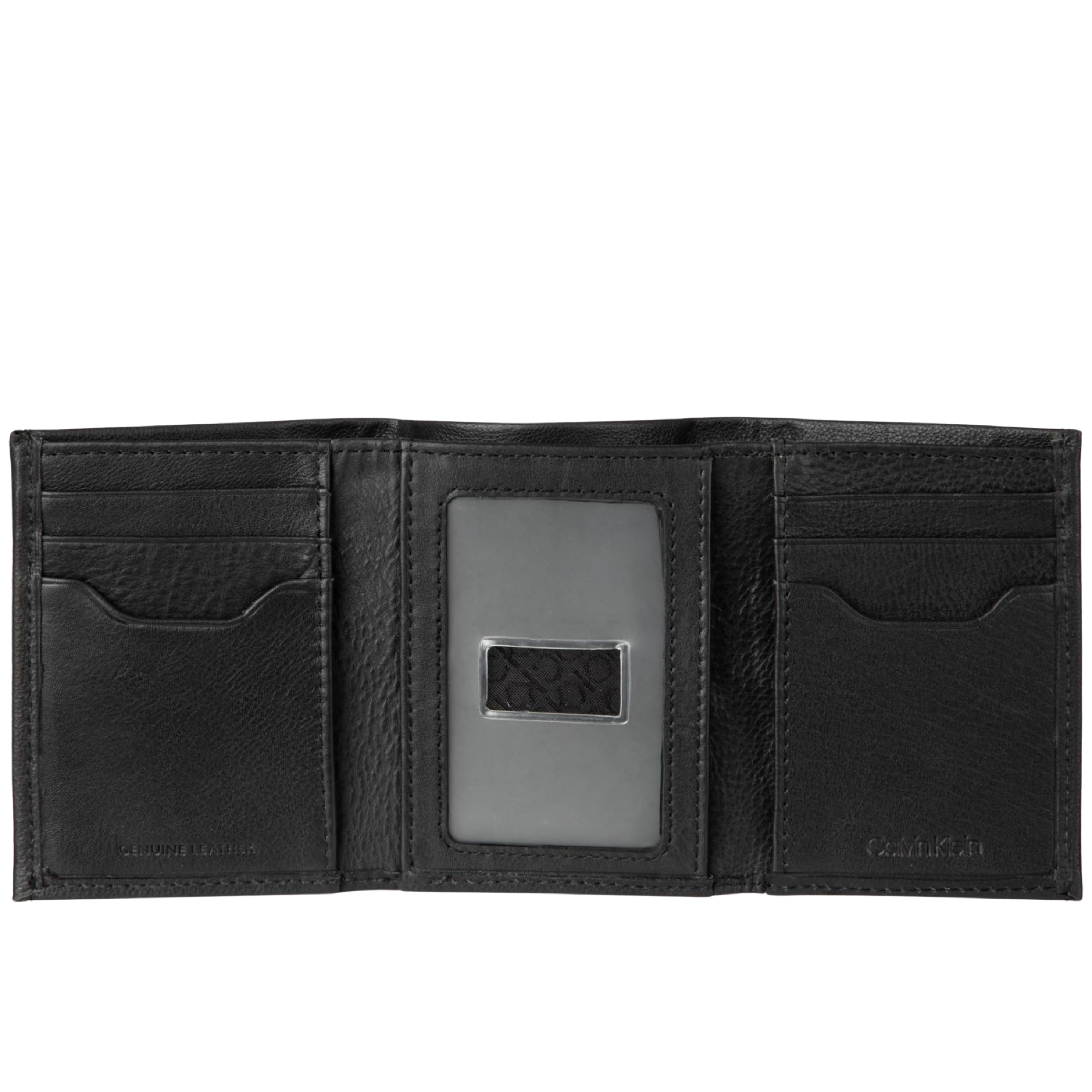 Calvin Klein Men RFID Leather Trifold Wallet - Black