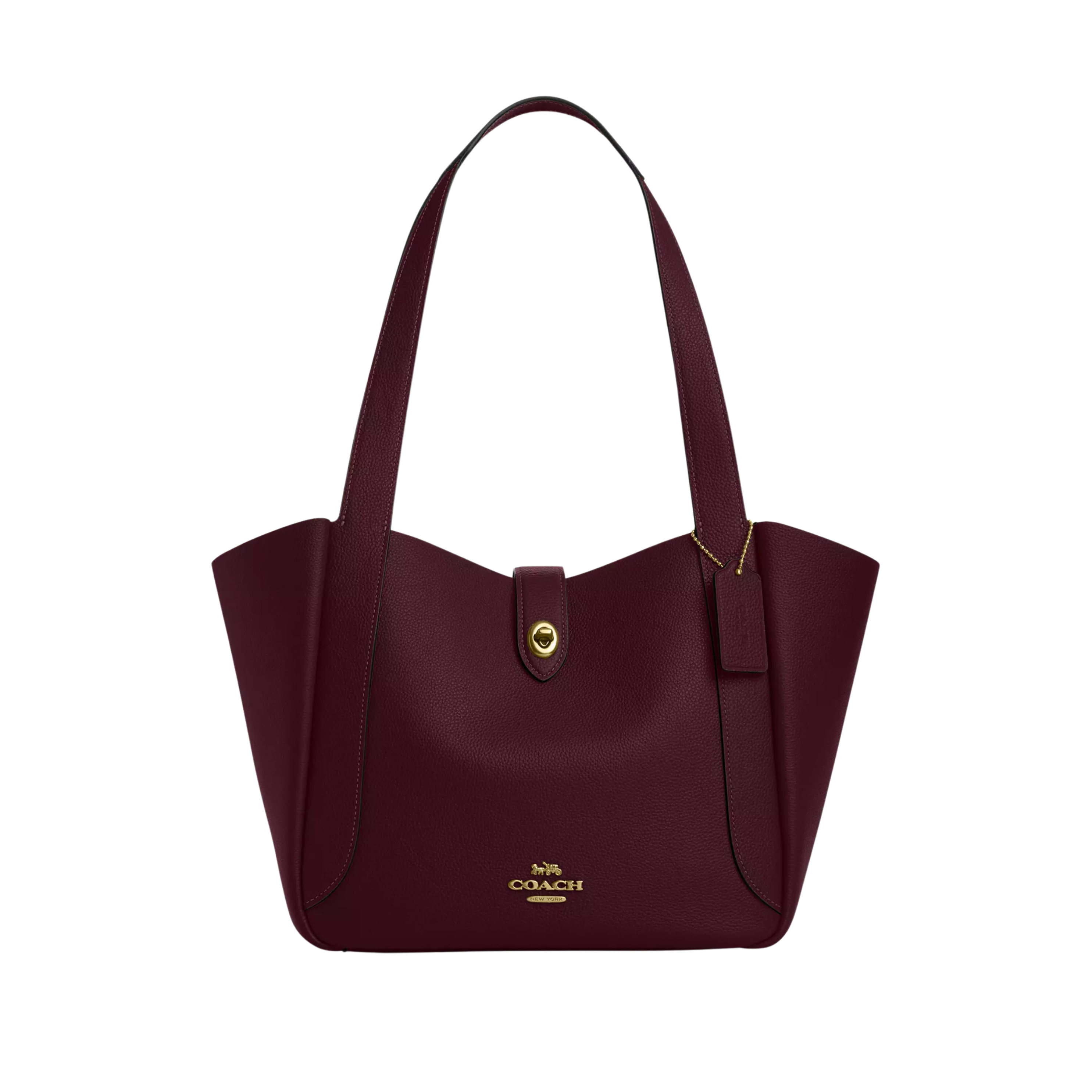 COACH Hadley Turnlock Tote Bag - Dark Wine