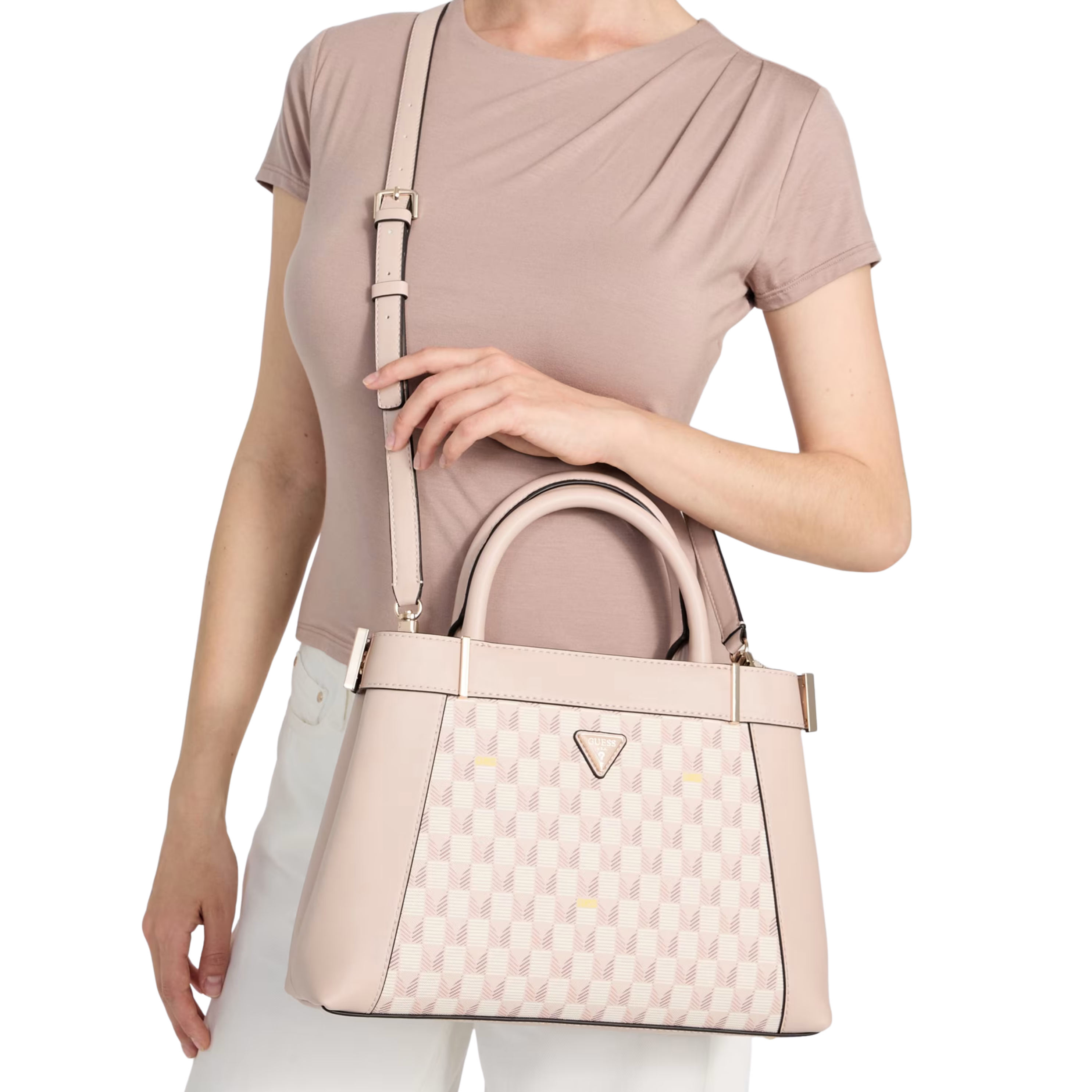 Guess Women G Wave II Satchel - Blush Logo