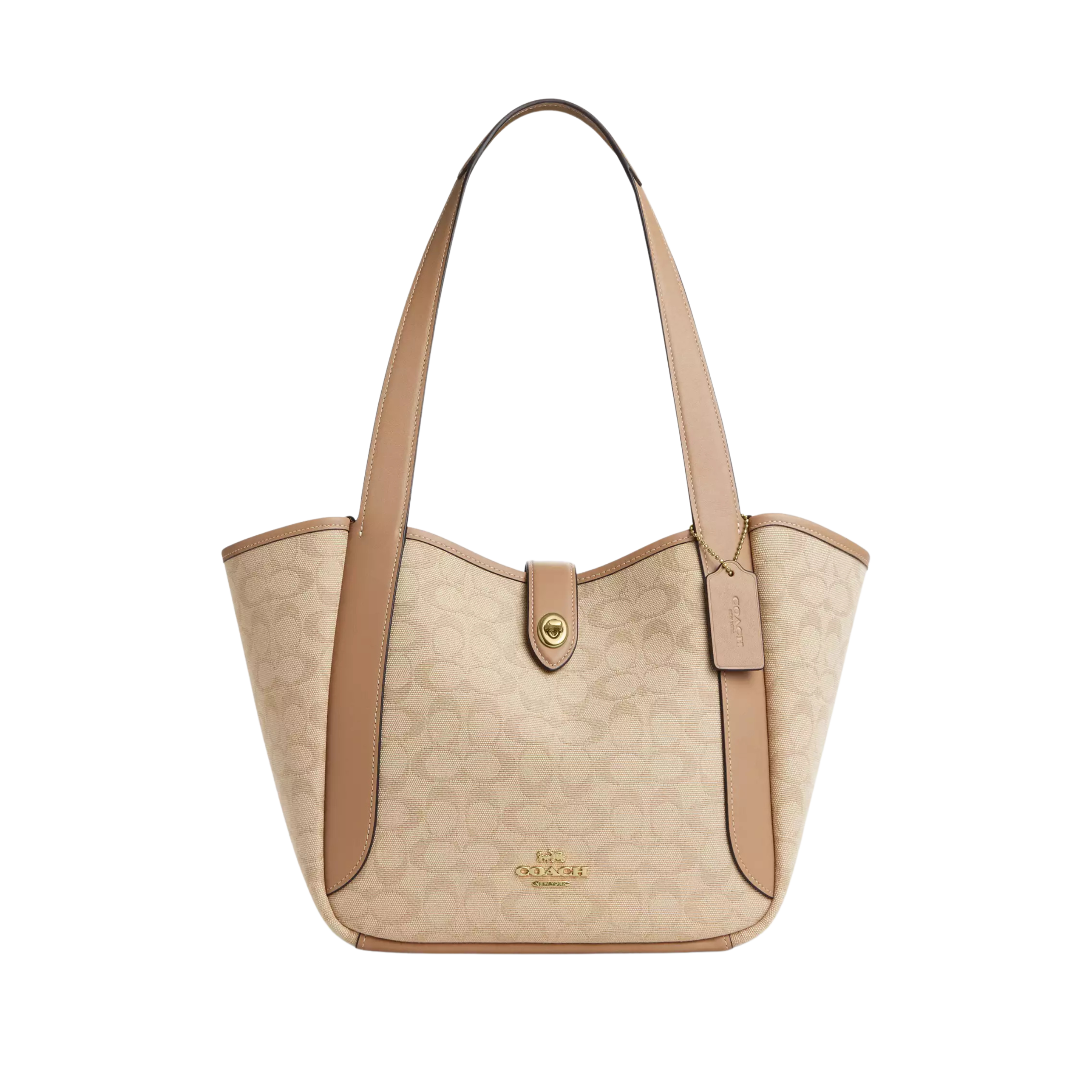 COACH Hadley Turnlock Tote Bag - Dark Natural Multi