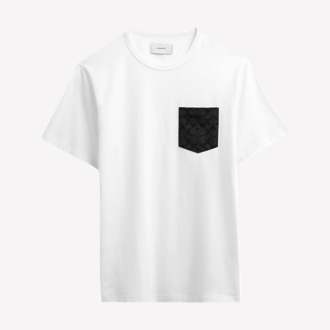 COACH Men Essential Pocket T Shirt -  White