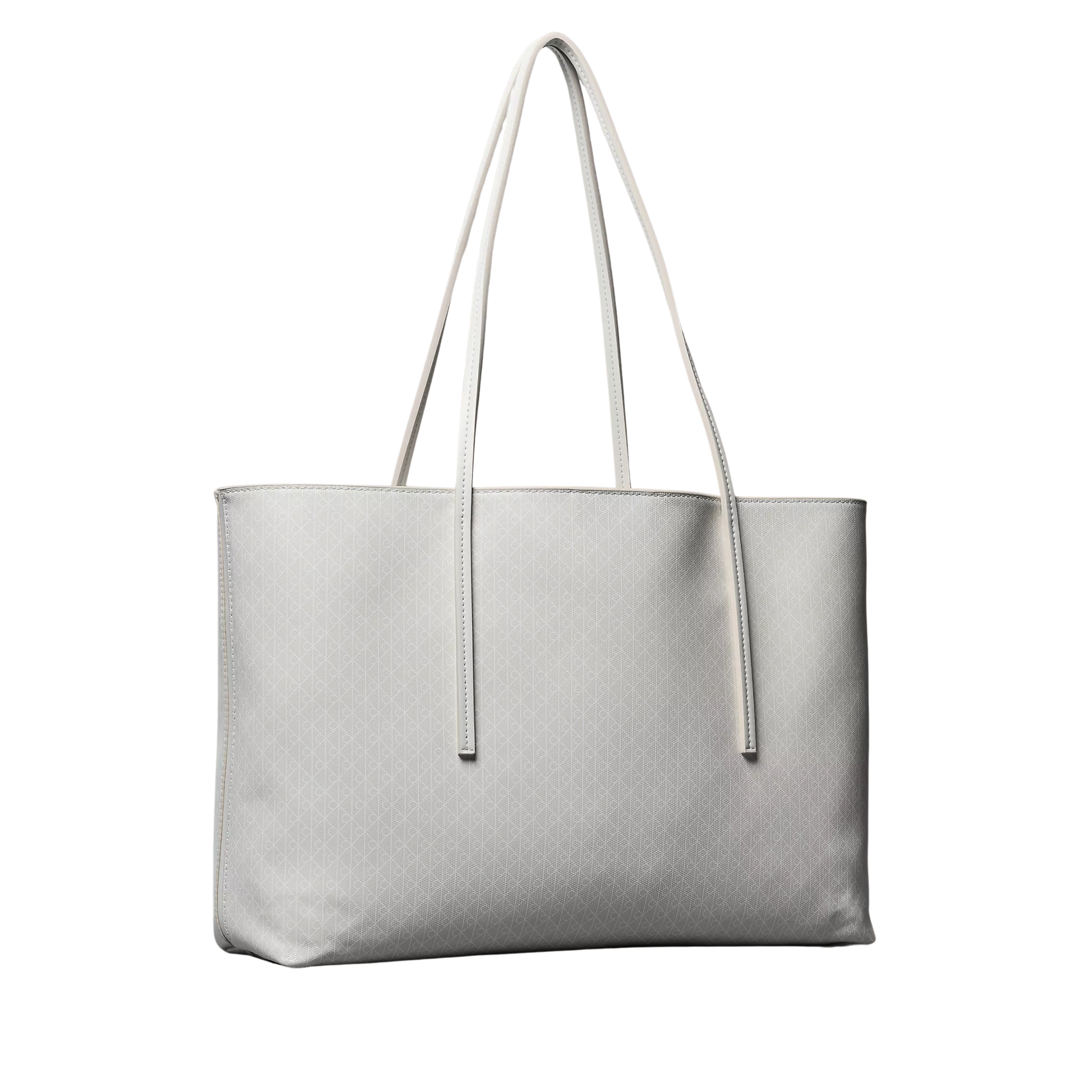 Calvin Klein Women Allover Emblem Logo Tote Bag With Pouch - Lily White