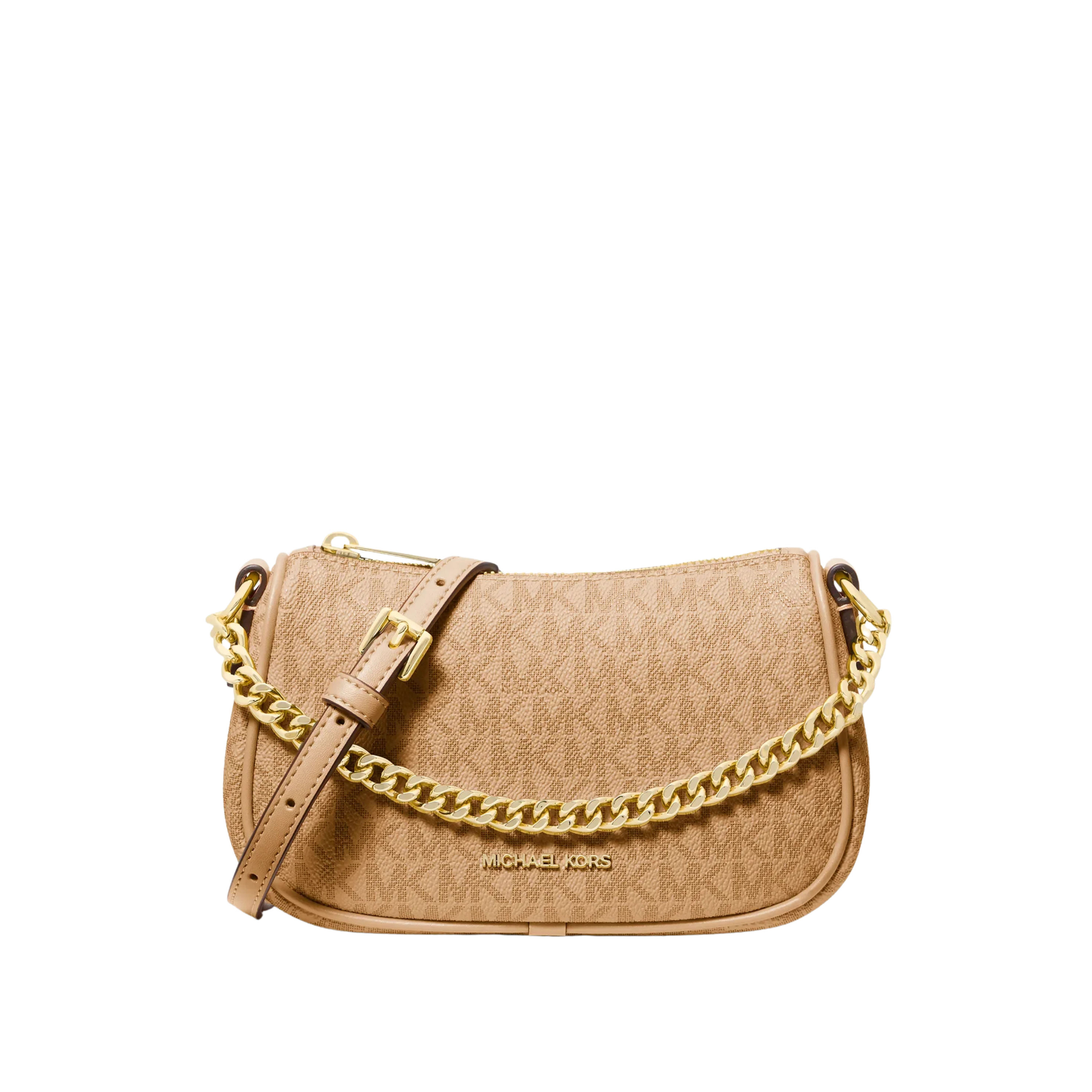 Michael Kors Women Carmela Small Signature Logo Convertible Crossbody Bag - Camel