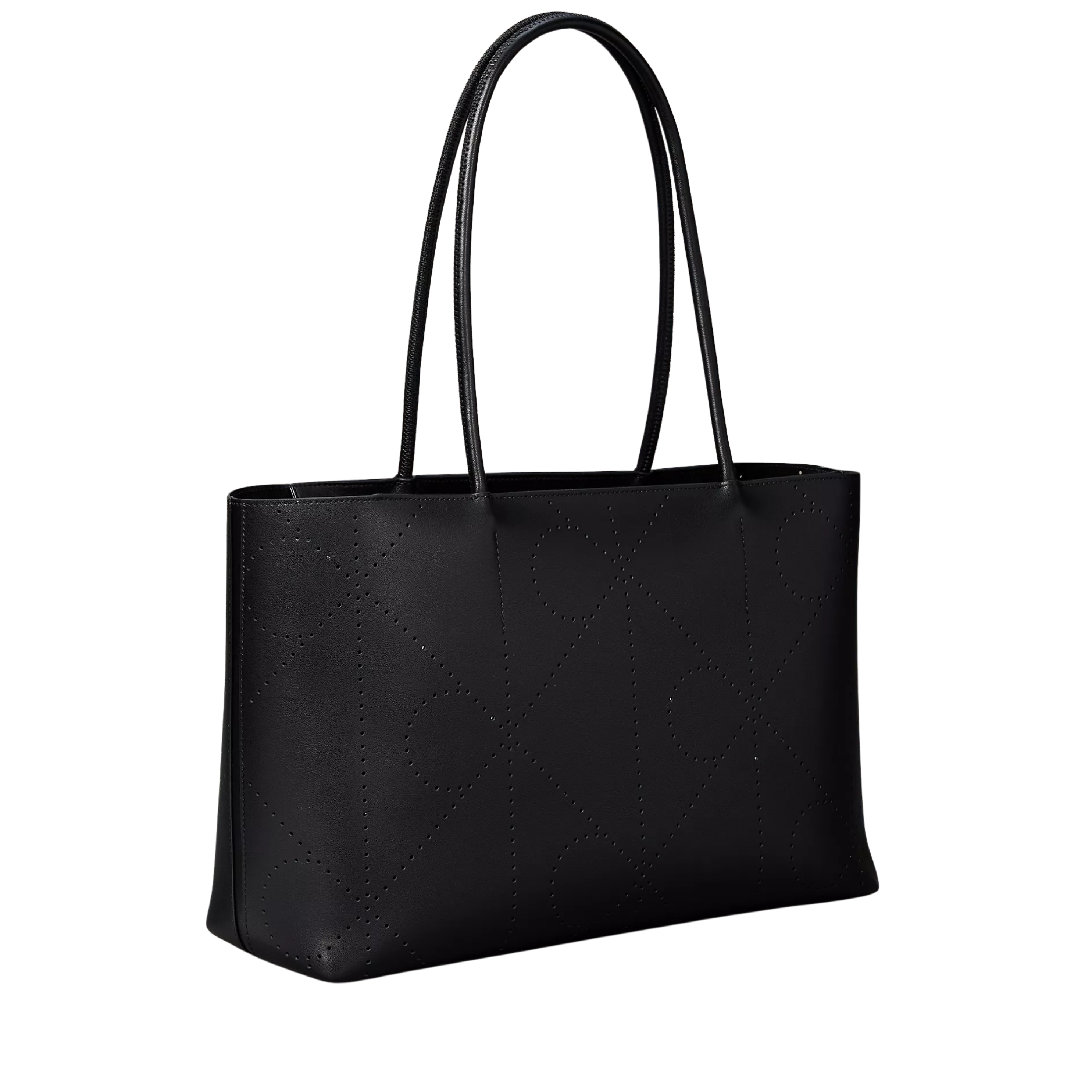 Calvin Klein Women Perforated Emblem Logo Tote Bag - Black