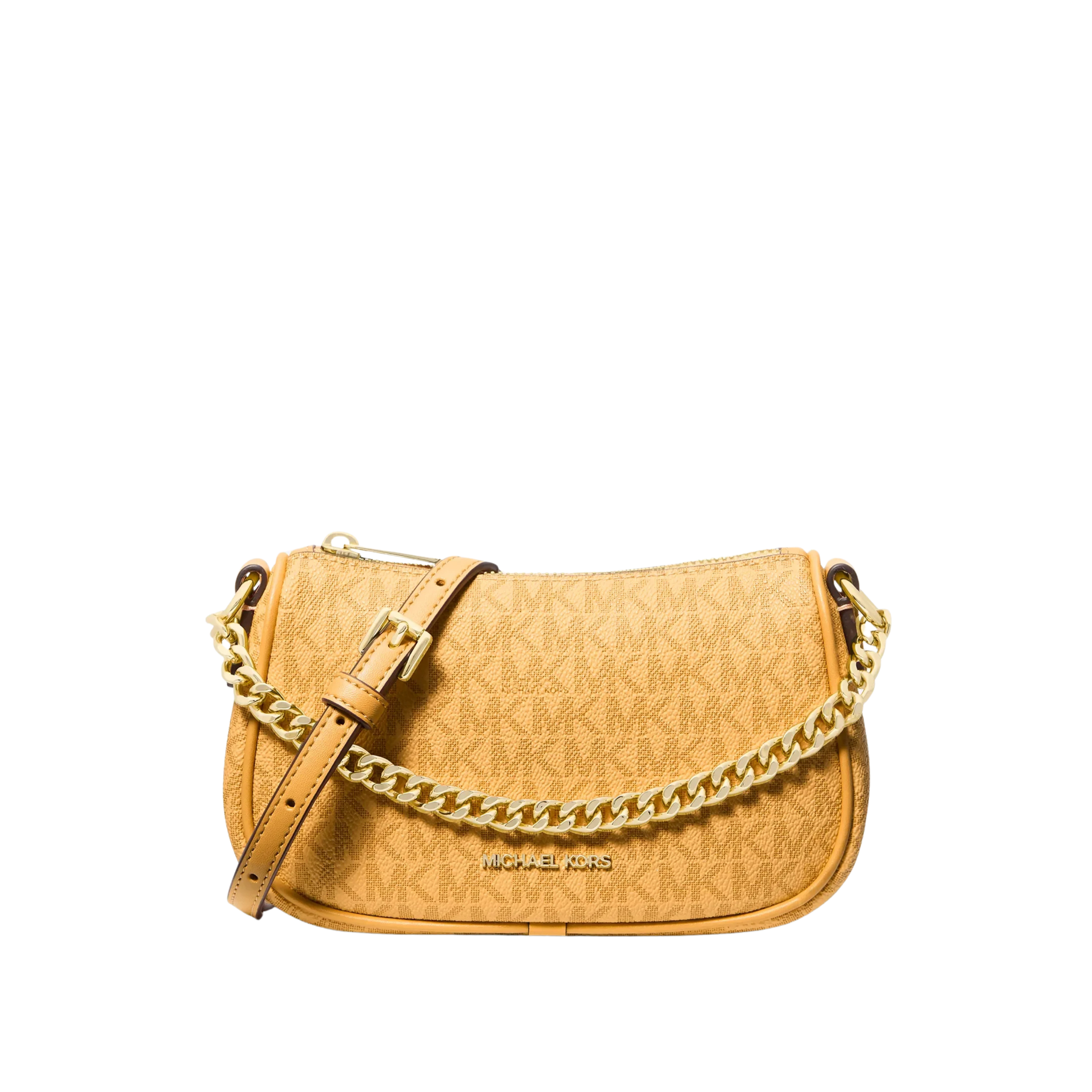 Michael Kors Women Carmela Small Signature Logo Convertible Crossbody Bag - Honeywheat
