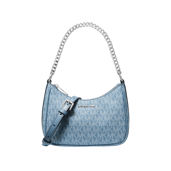 Michael Kors Women Jet Set Travel Small Signature Logo Convertible Pochette - Denim