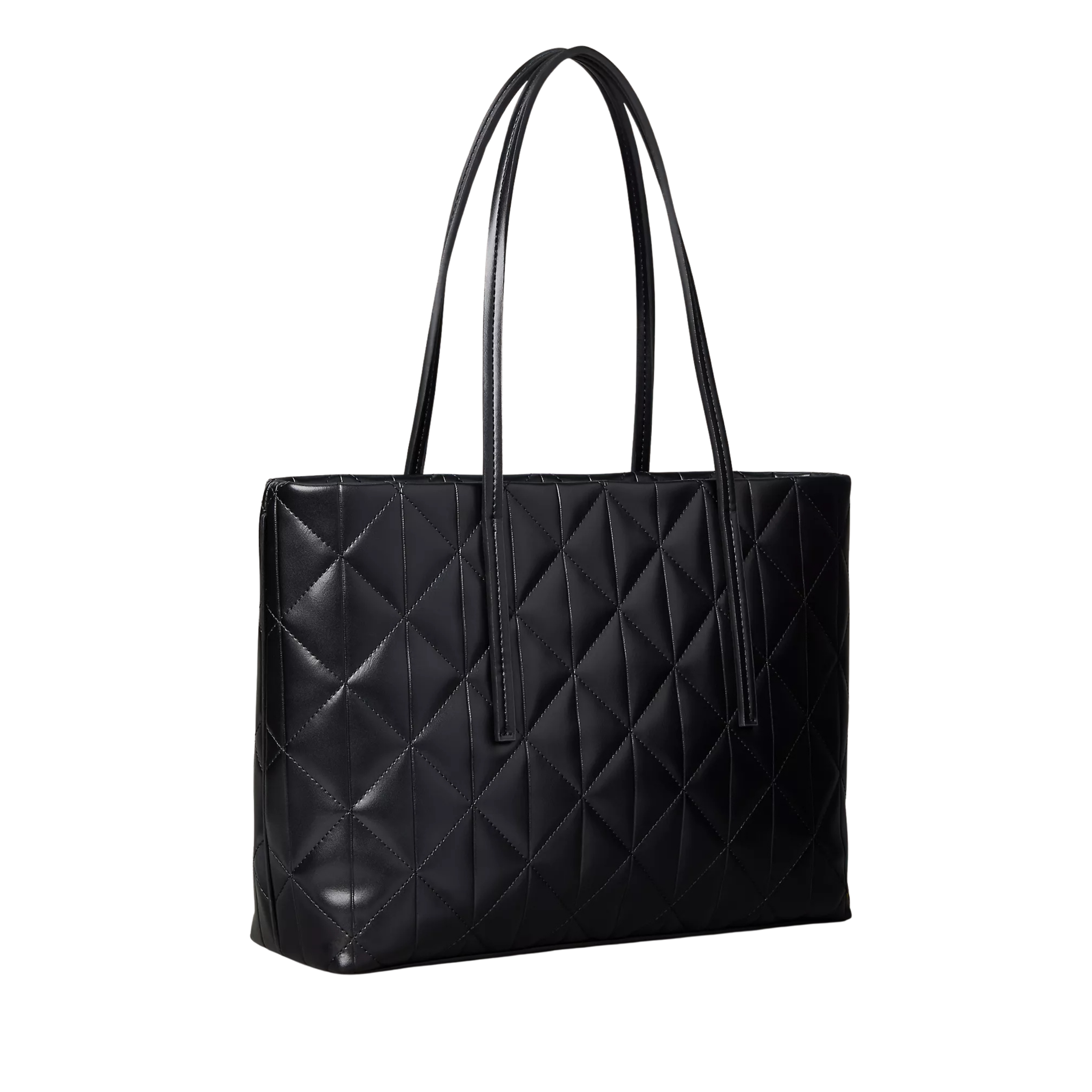 Calvin Klein Women Quilted Emblem Logo Small Tote Bag - Black