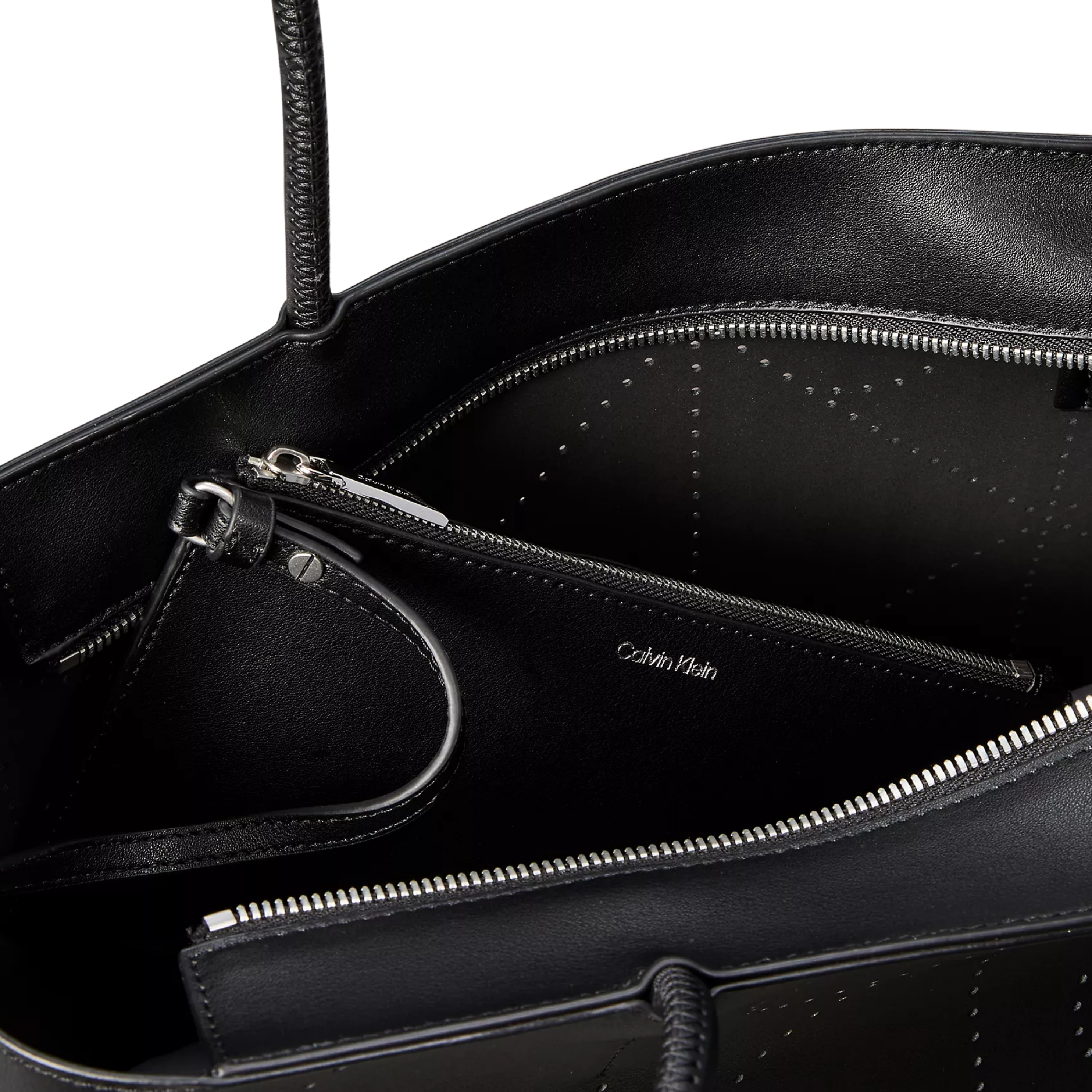 Calvin Klein Women Perforated Emblem Logo Tote Bag - Black