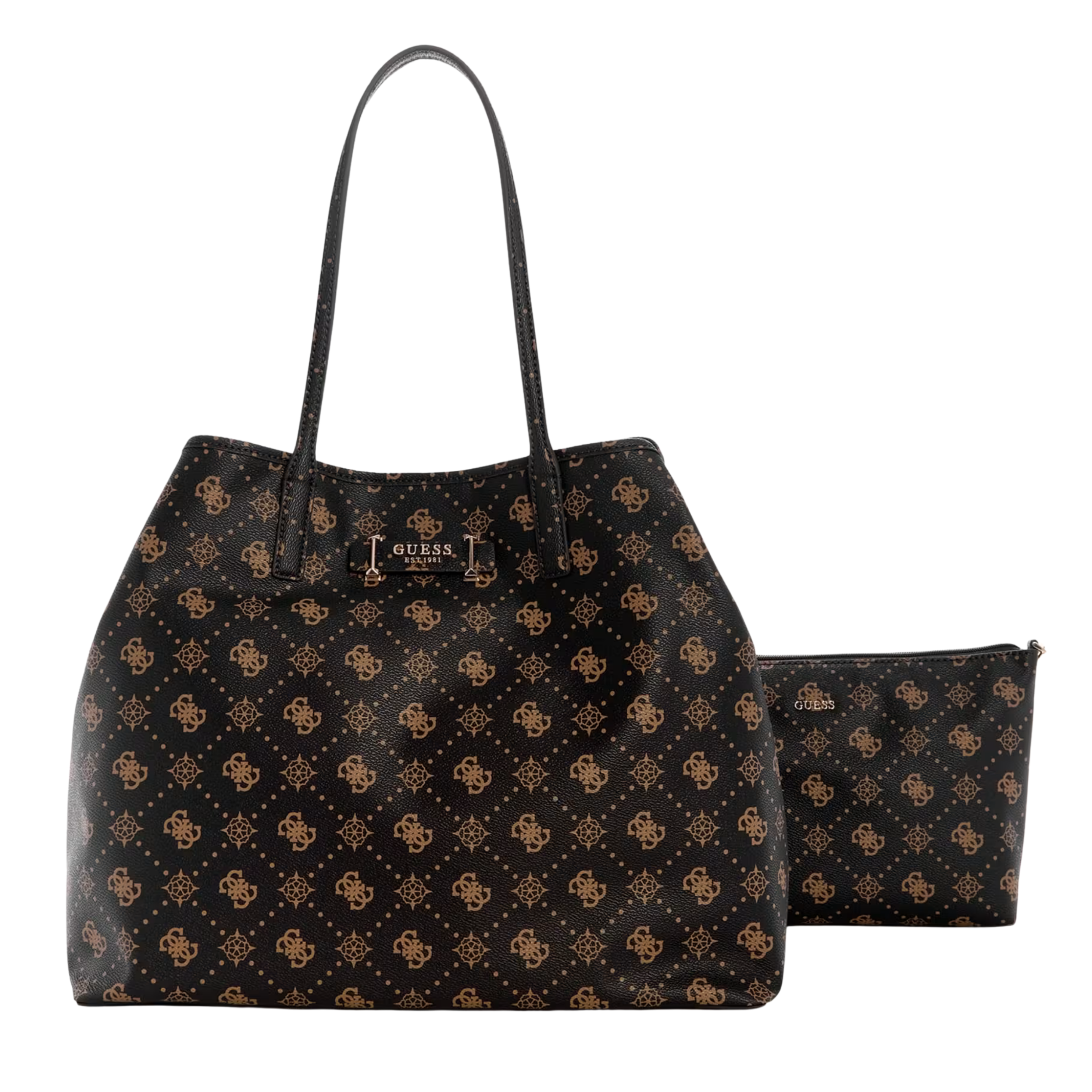 Guess Women Carrie Large Logo Tote - Espresso Logo