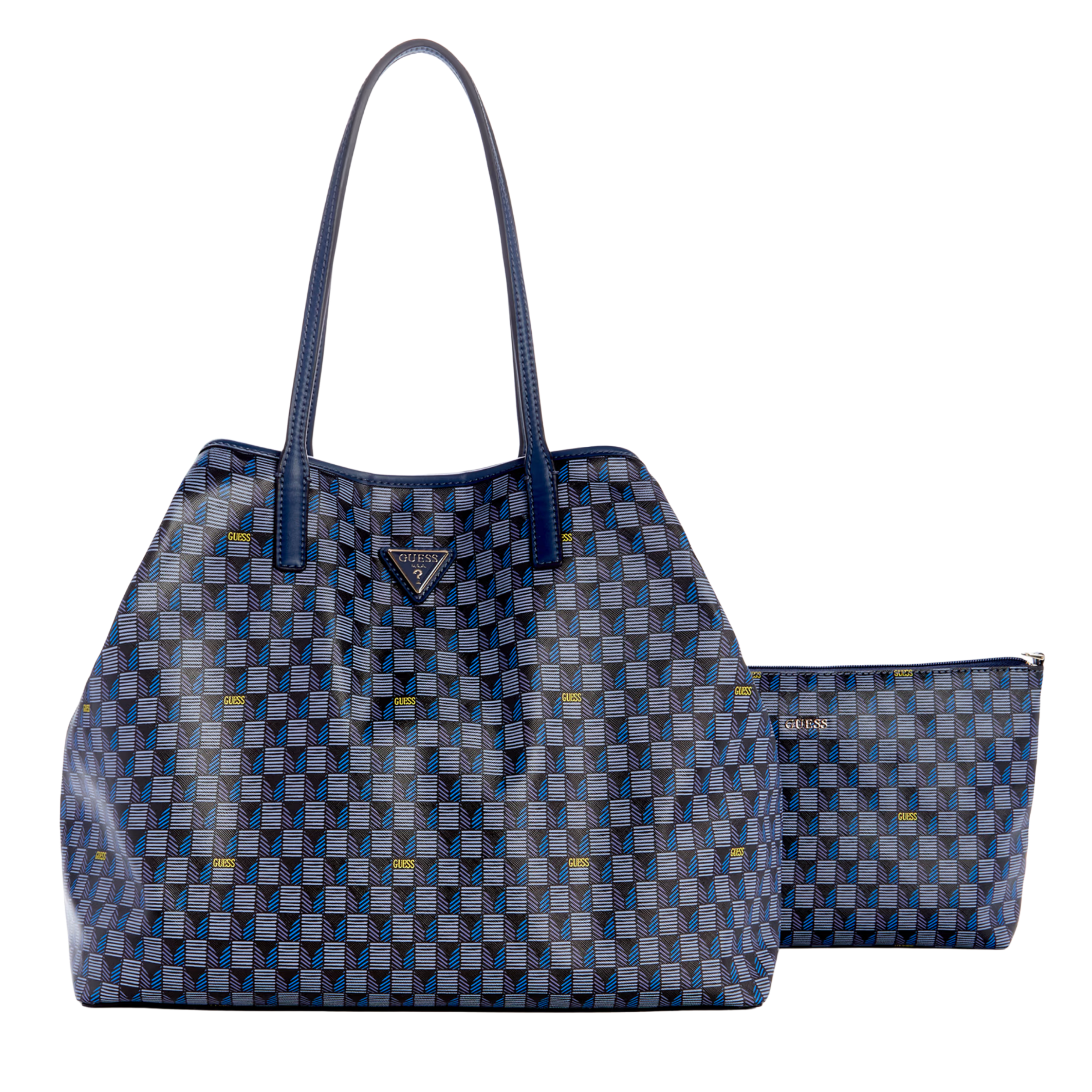 Guess Women G Wave Large Tote Set - Blue
