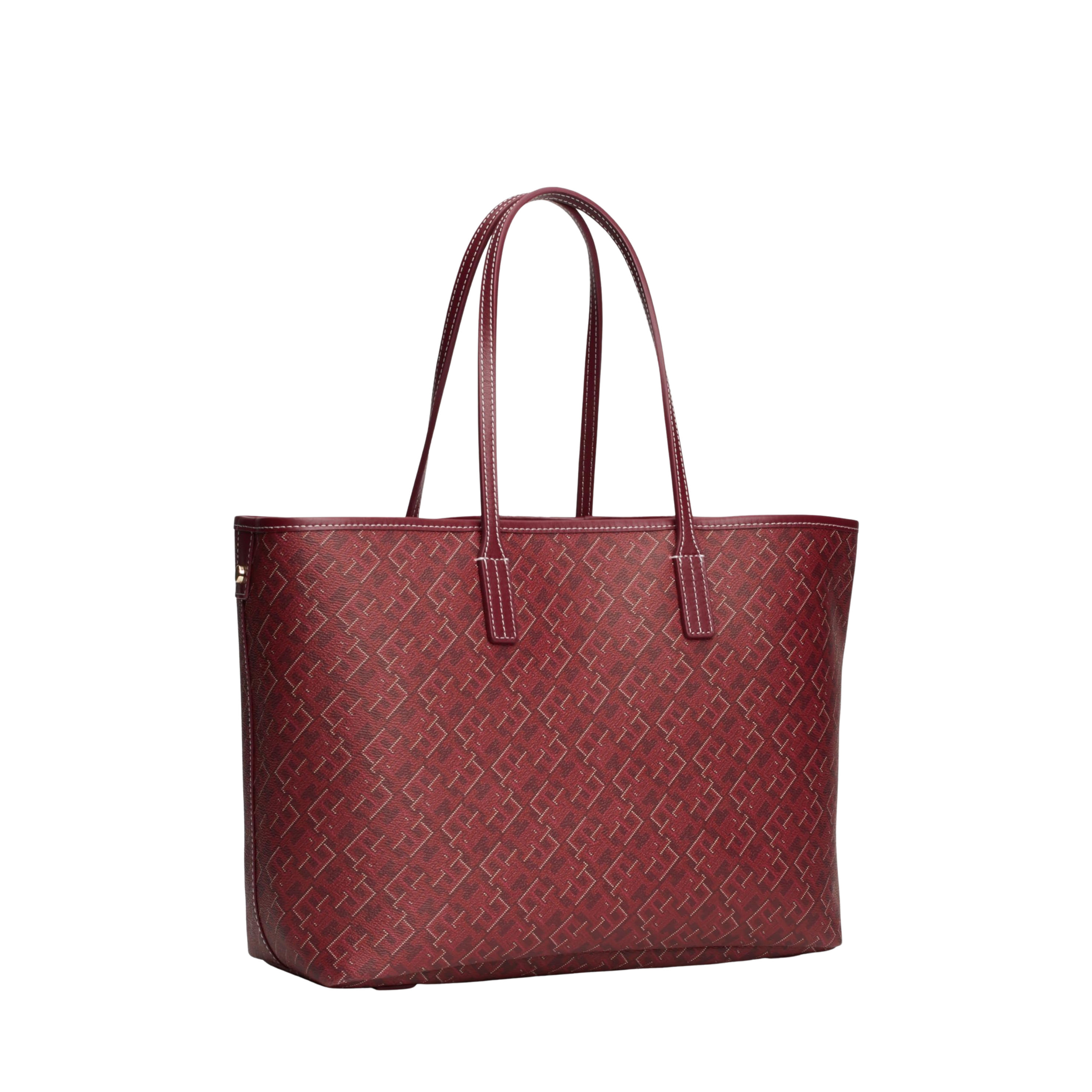 Tommy Hilfiger Women Monogram Leather Tote - Rouge
