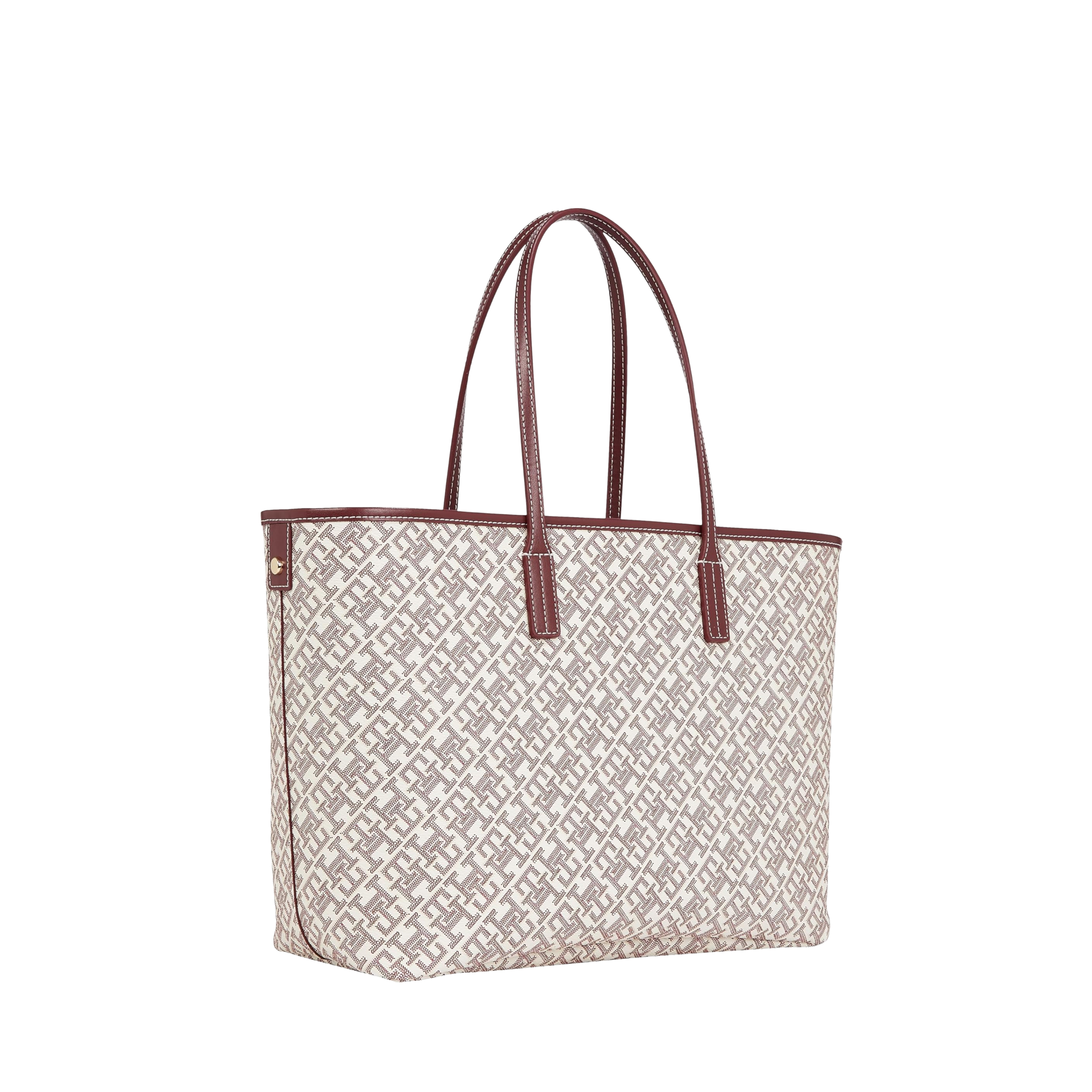 Tommy Hilfiger Women Monogram Leather Tote - Oxblood