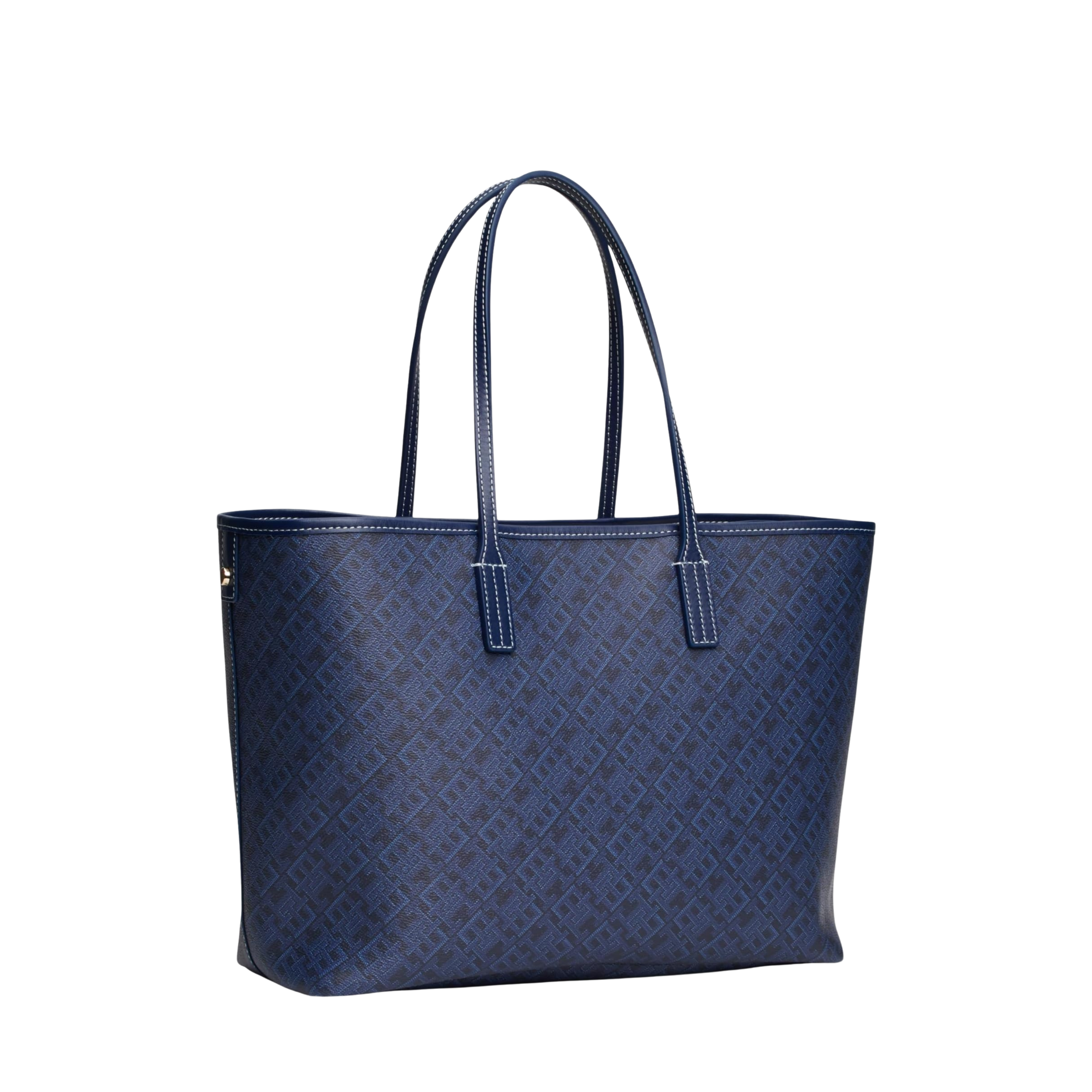 Tommy Hilfiger Women Monogram Leather Tote - Space Blue