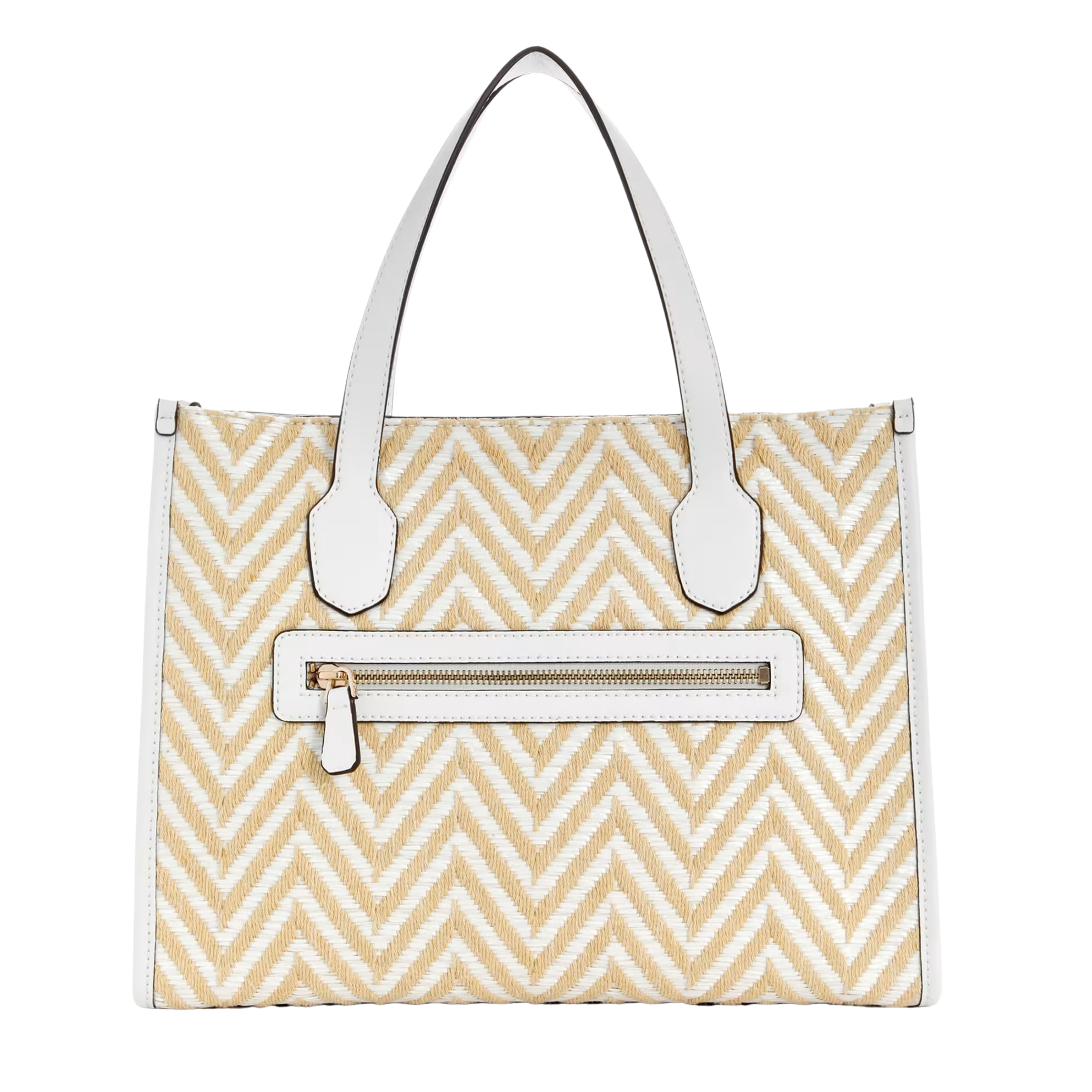 Guess Women Silvana Chevron Tote - White Multi