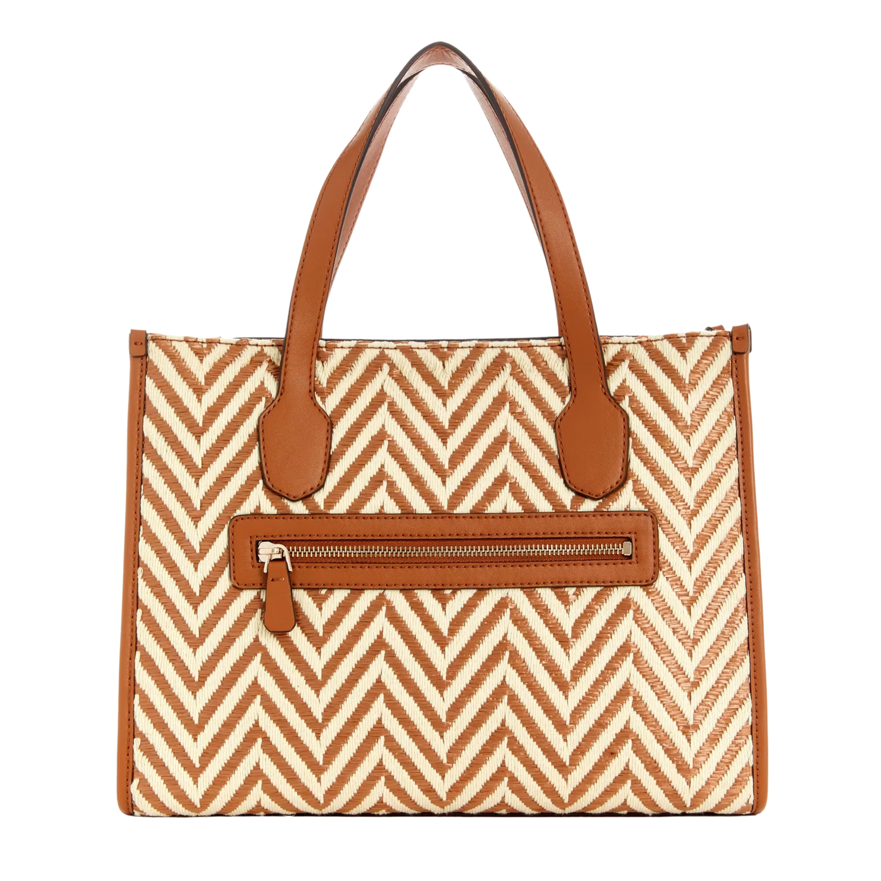 Guess Women Silvana Chevron Tote - Cognac