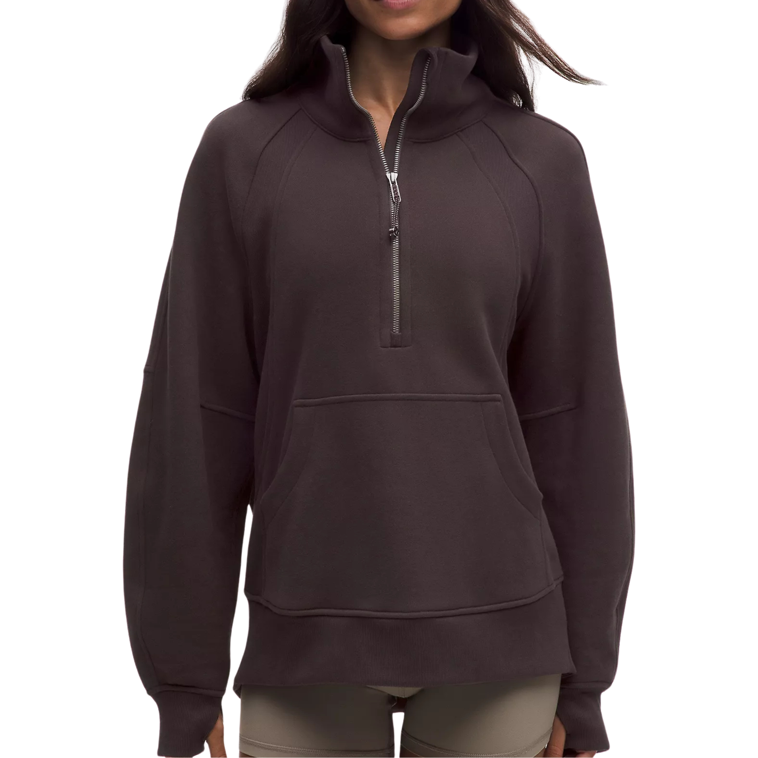 Lululemon Scuba Oversized Funnel-Neck Half Zip Long - Sequoia