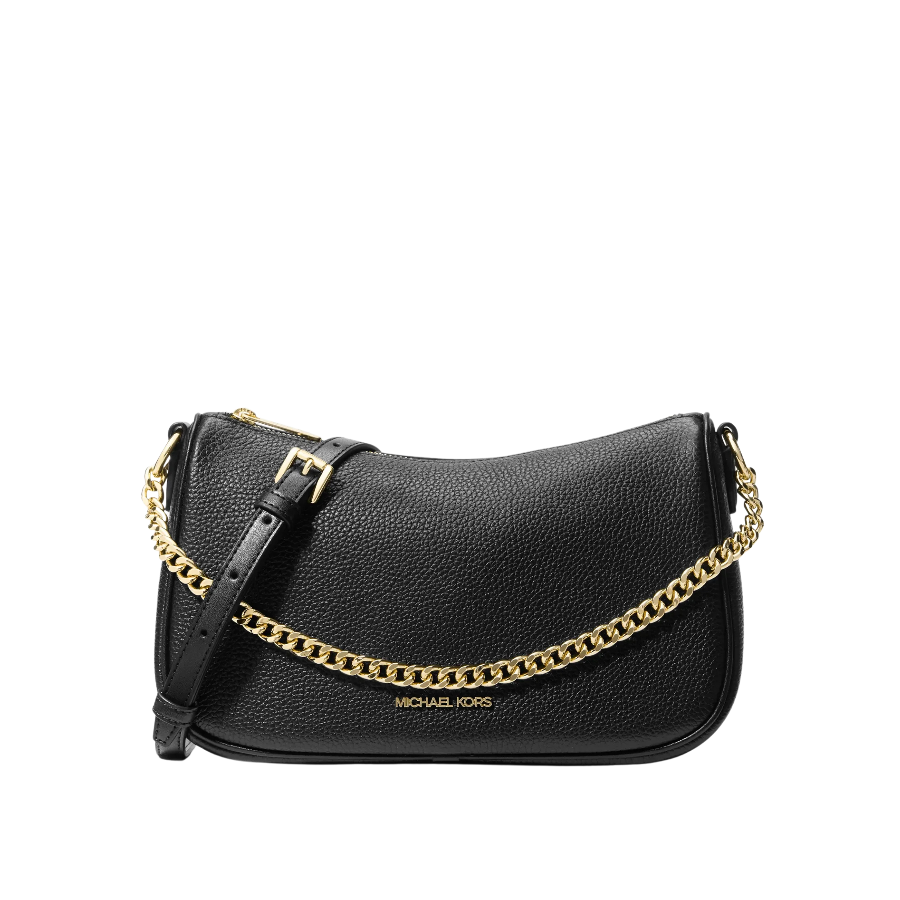 Michael Kors Women Carmela Medium Pebbled Leather Convertible Crossbody Bag - Black