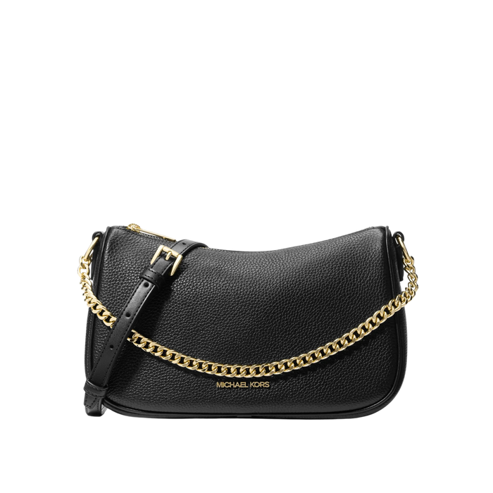 Michael Kors Women Carmela Medium Pebbled Leather Convertible Crossbody Bag - Black