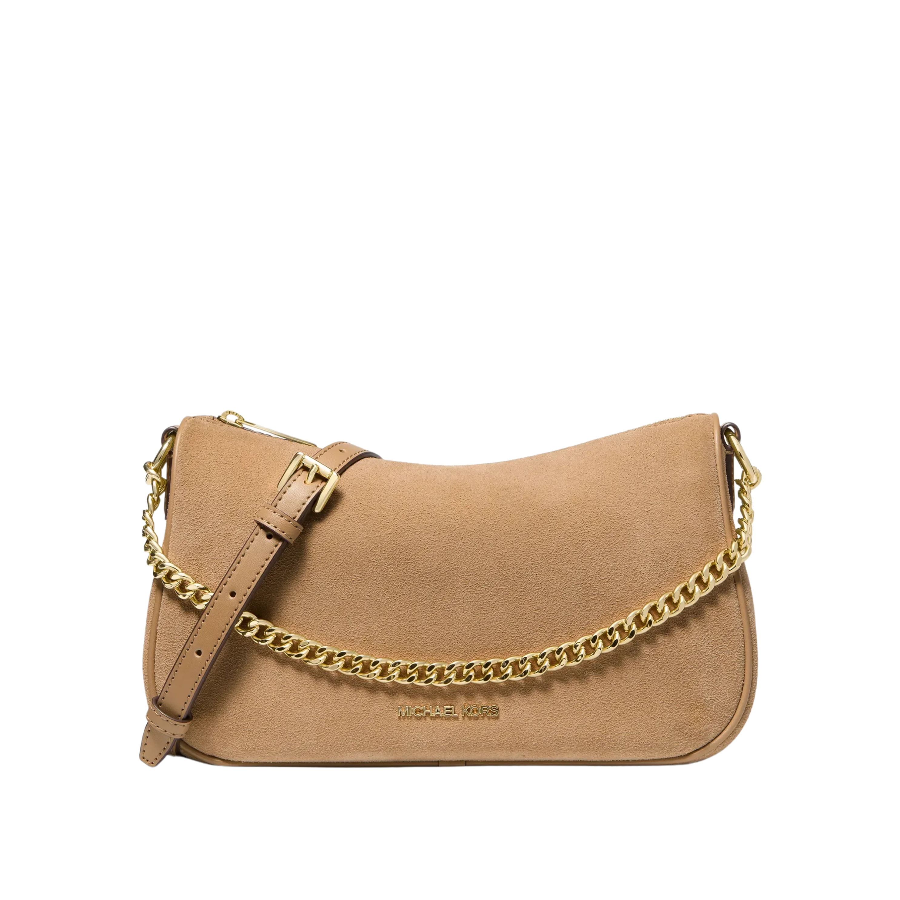 Michael Kors Women Carmela Medium Suede Convertible Crossbody Bag - Camel