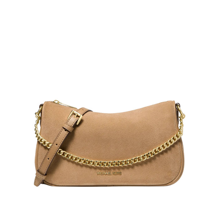Michael Kors Women Carmela Medium Suede Convertible Crossbody Bag - Camel