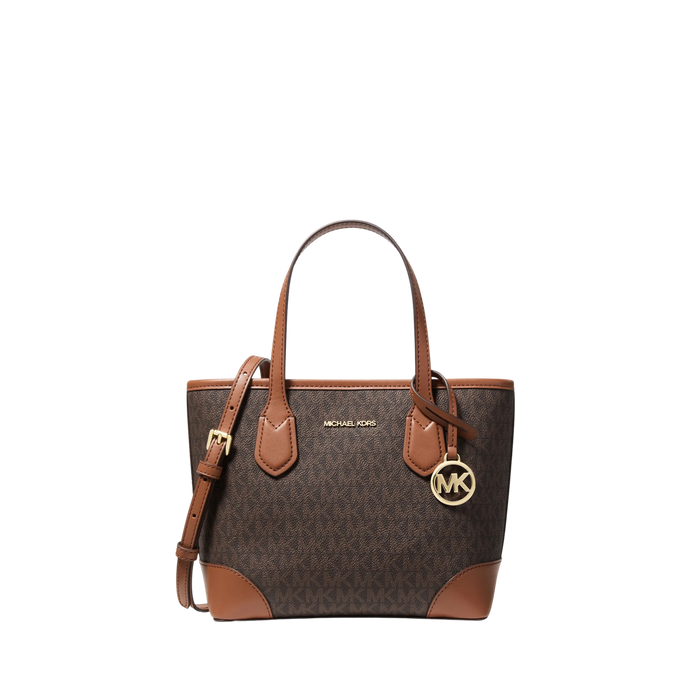 Michael Kors Women Eva Extra Small Signature Logo Convertible Tote Bag - Brown