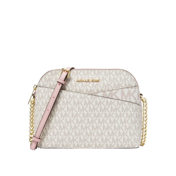 Michael Kors Women Jet Set Travel Medium Logo Dome Crossbody Bag - Powder Blush Multi