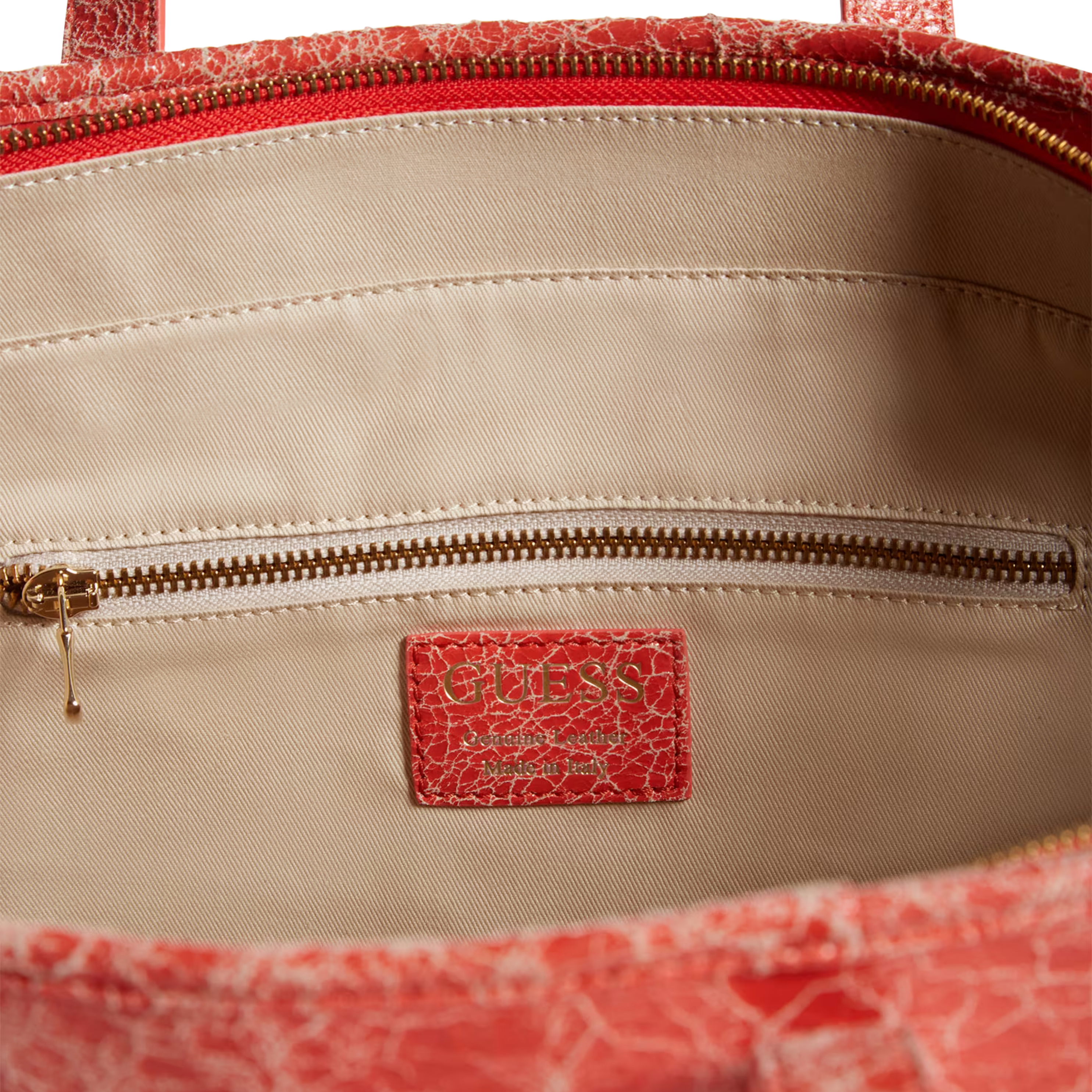 Guess Women Cracked Leather Serapia Tote -  Iron Oxide Iox