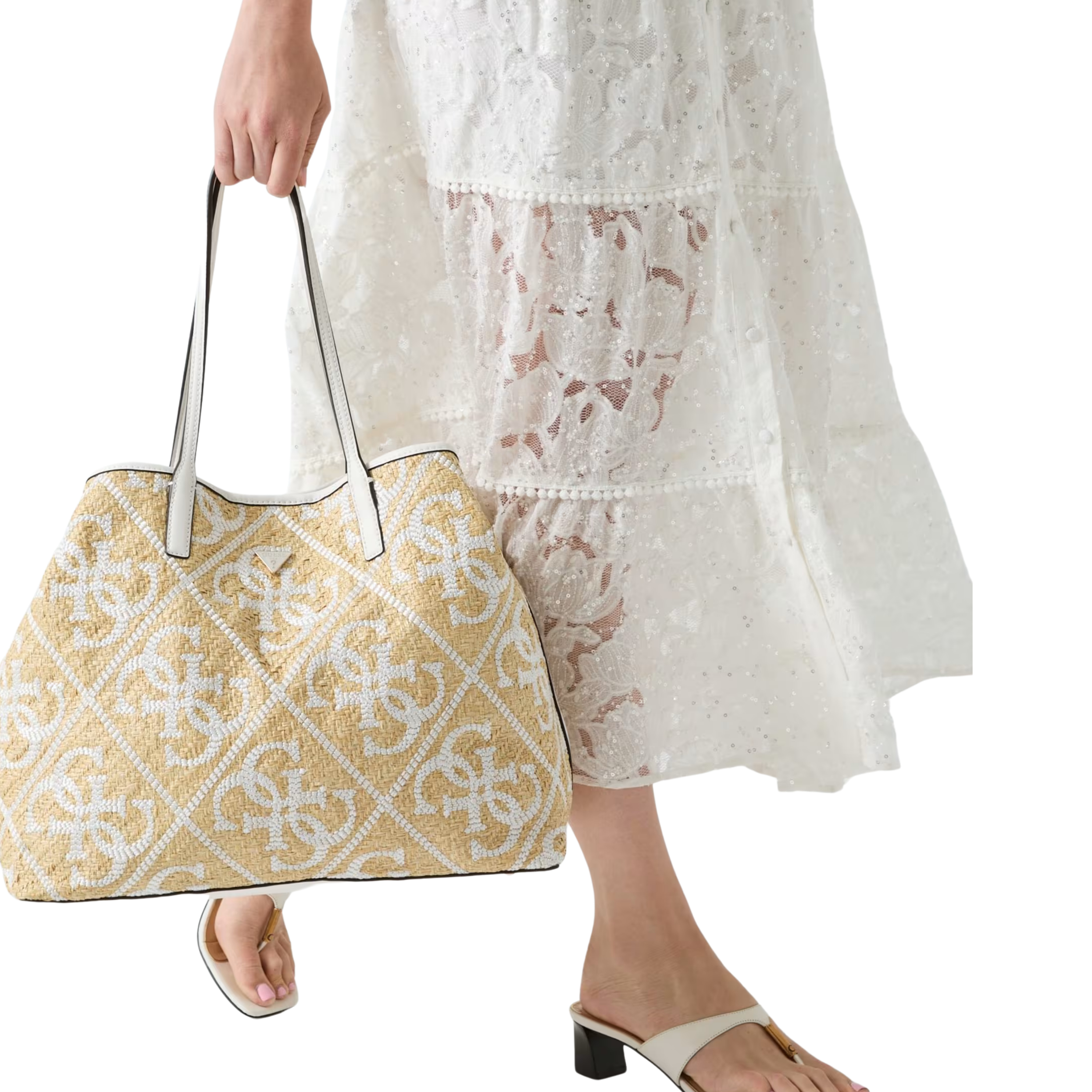 Guess Women Kirsten Tote Bag - Natural Off white