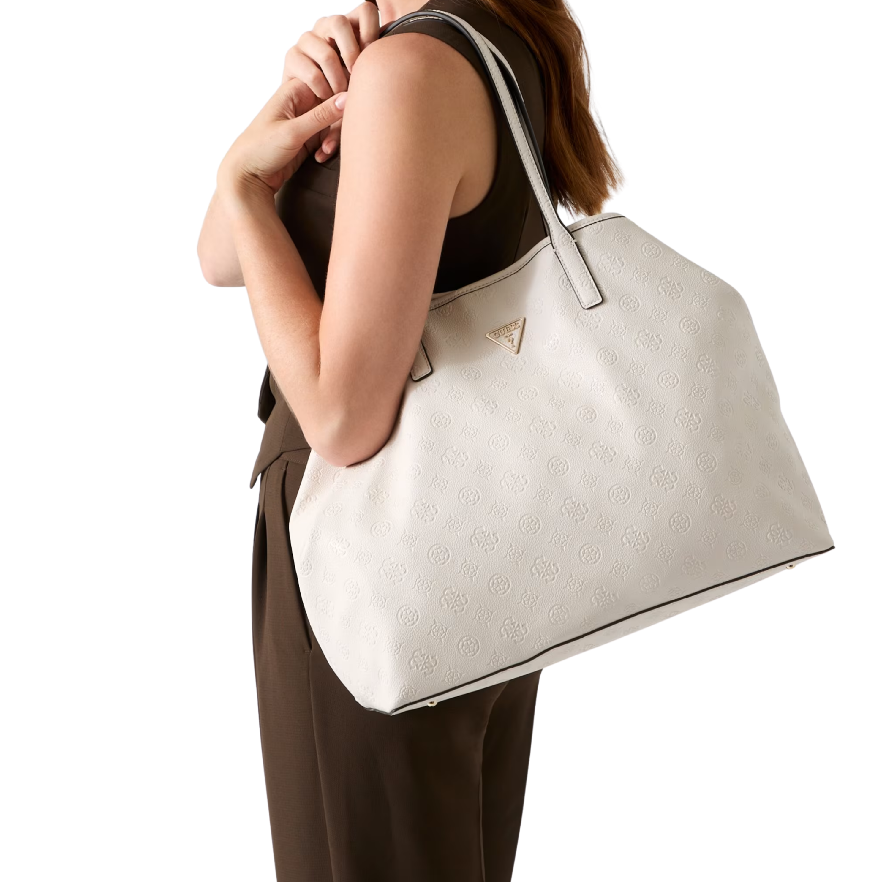 Guess Women Victtoria Large Tote - Steel