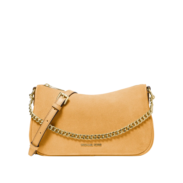 Michael Kors Women Carmela Medium Suede Convertible Crossbody Bag - Honeywheat
