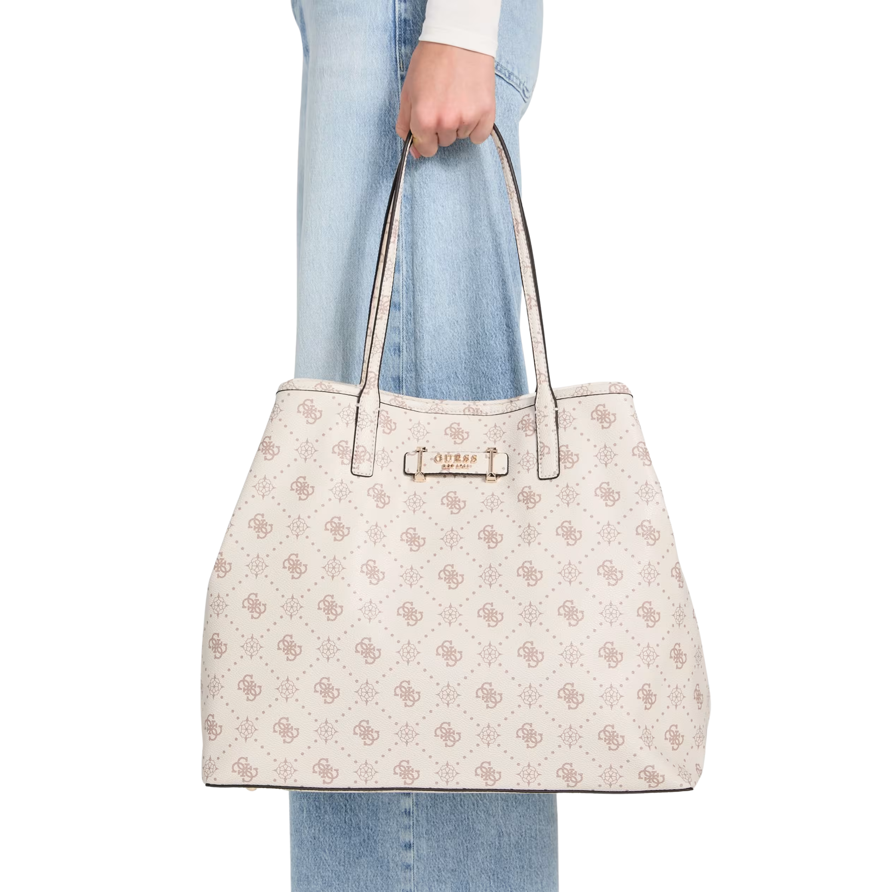 Guess Women Carrie Large Logo Tote - Vino Wash