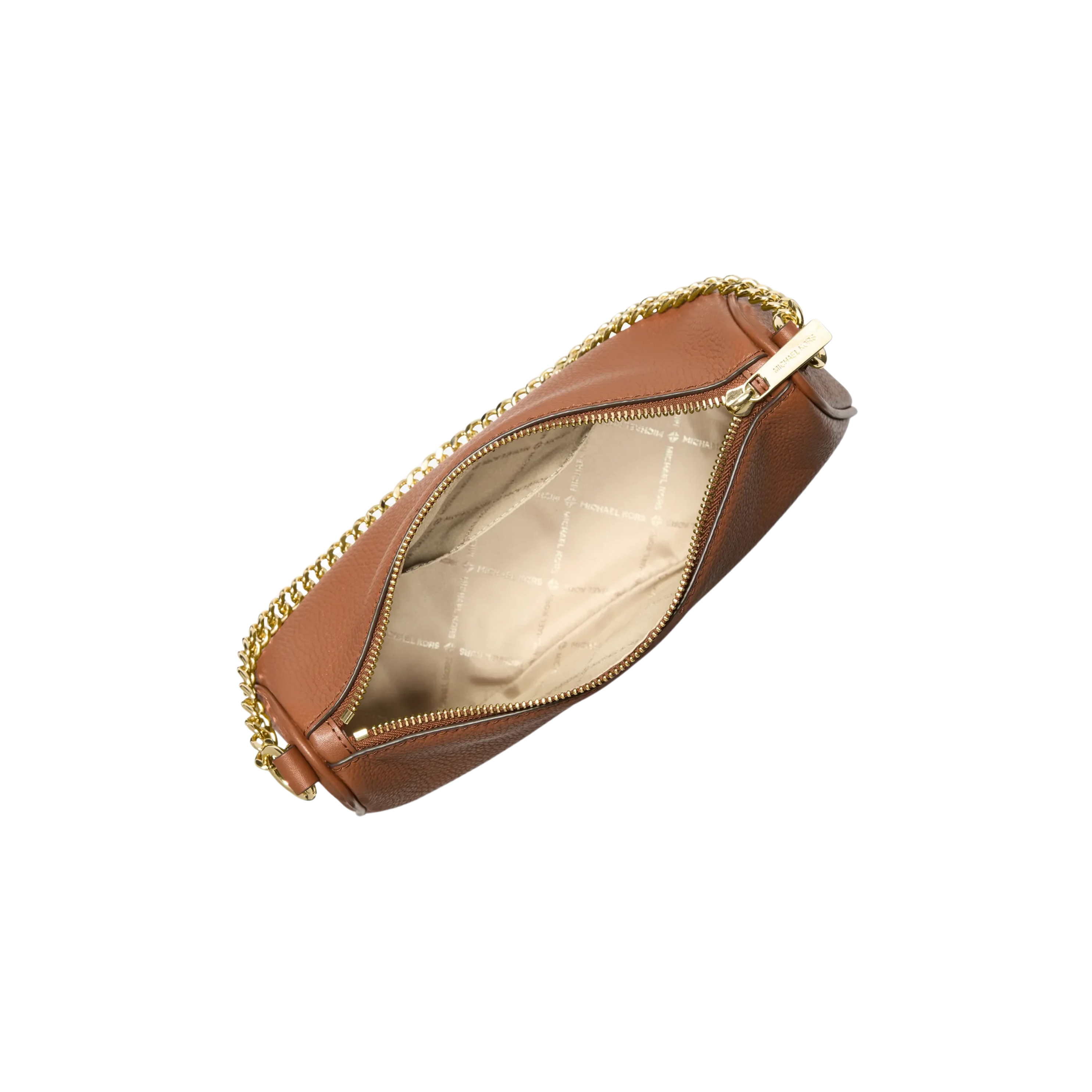 Michael Kors Women Carmela Medium Pebbled Leather Convertible Crossbody Bag - Luggage