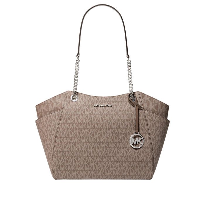 Michael Kors Women Jet Set Large Signature Logo Shoulder Bag - Mushroom