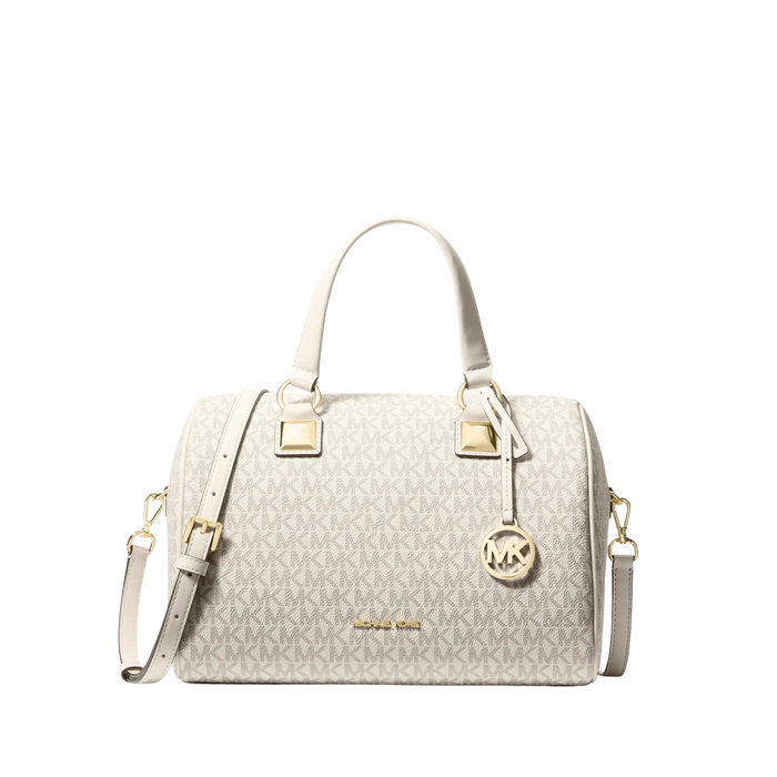 Michael Kors Women Grayson Medium Signature Logo Duffel Bag - Lt Cream Multi