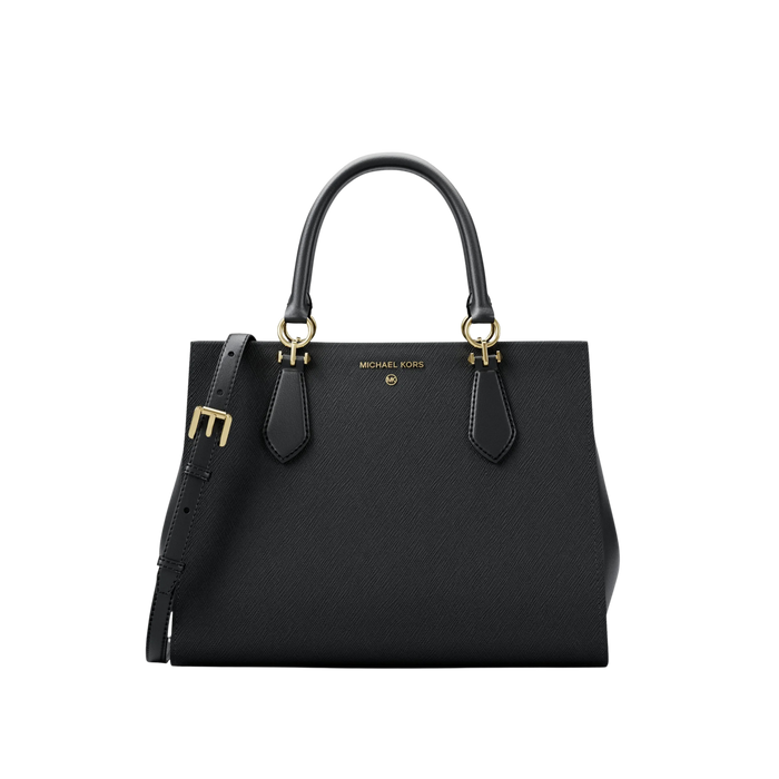 Michael Kors Women Marilyn Medium Saffiano Leather Satchel - Black