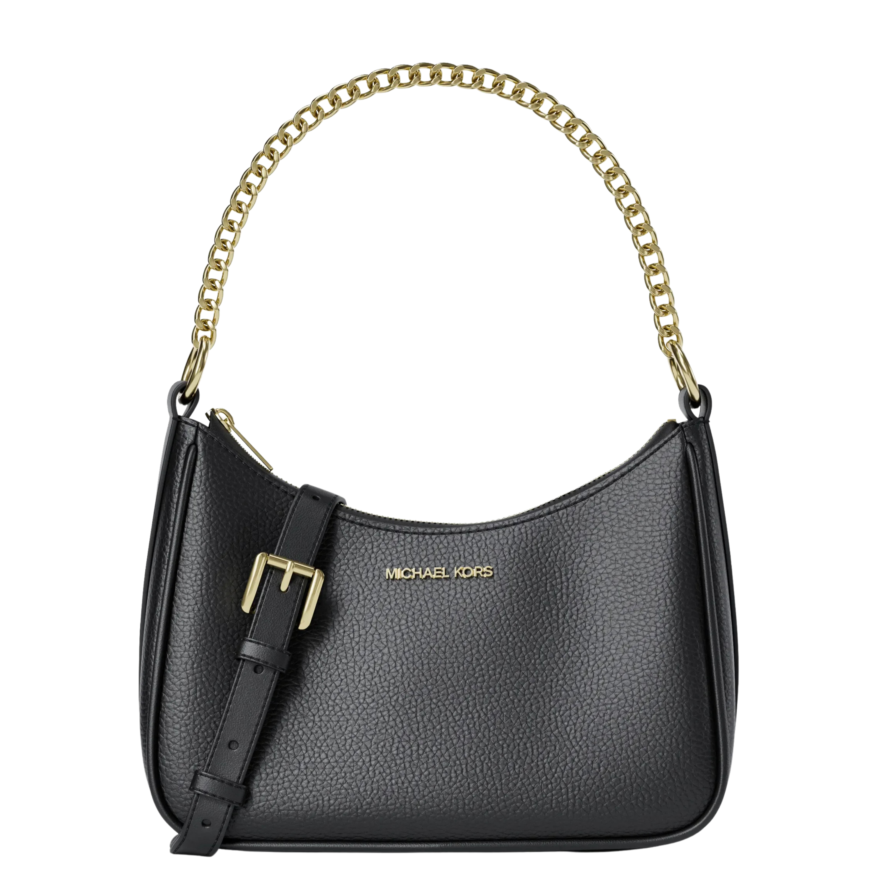 Michael Kors Women Jet Set Large Pebbled Leather Convertible Crossbody Bag - Black