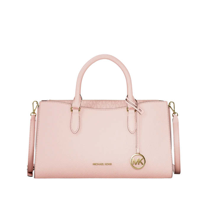 Michael Kors Women Arden Medium Leather Top Zip Satchel - Powder Blush