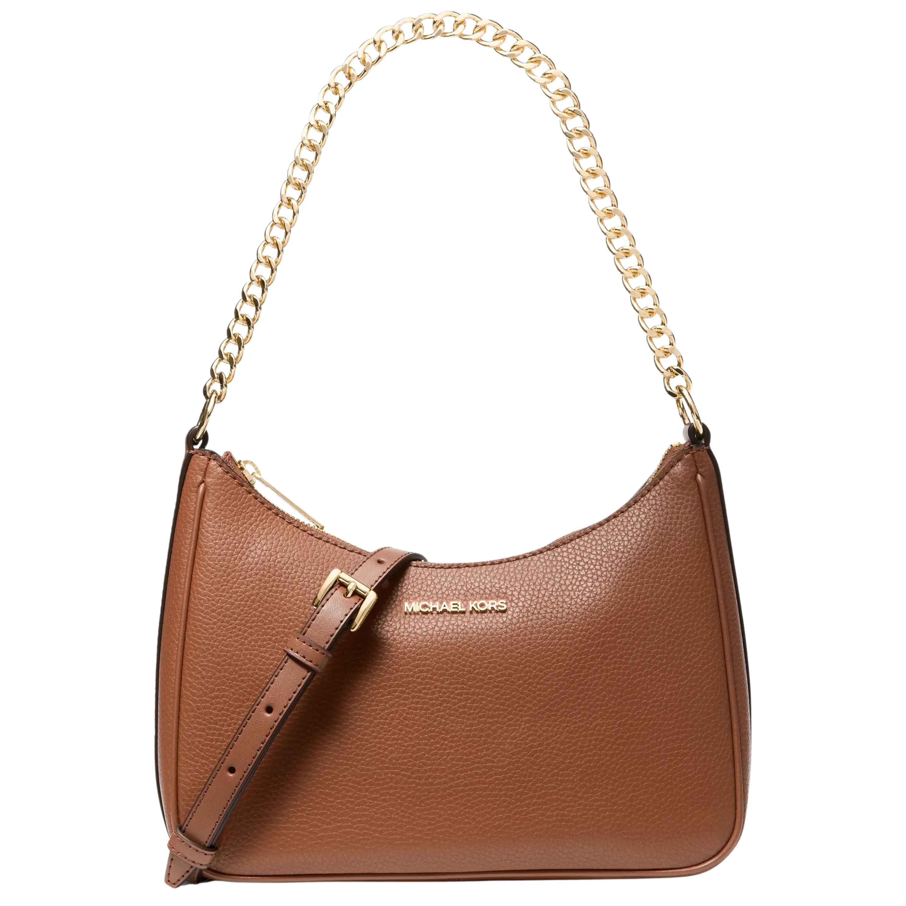 Michael Kors Women Jet Set Large Pebbled Leather Convertible Crossbody Bag - Luggage