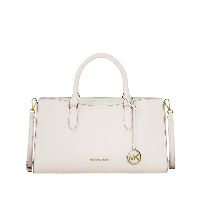 Michael Kors Women Arden Medium Leather Top Zip Satchel - Lt Cream