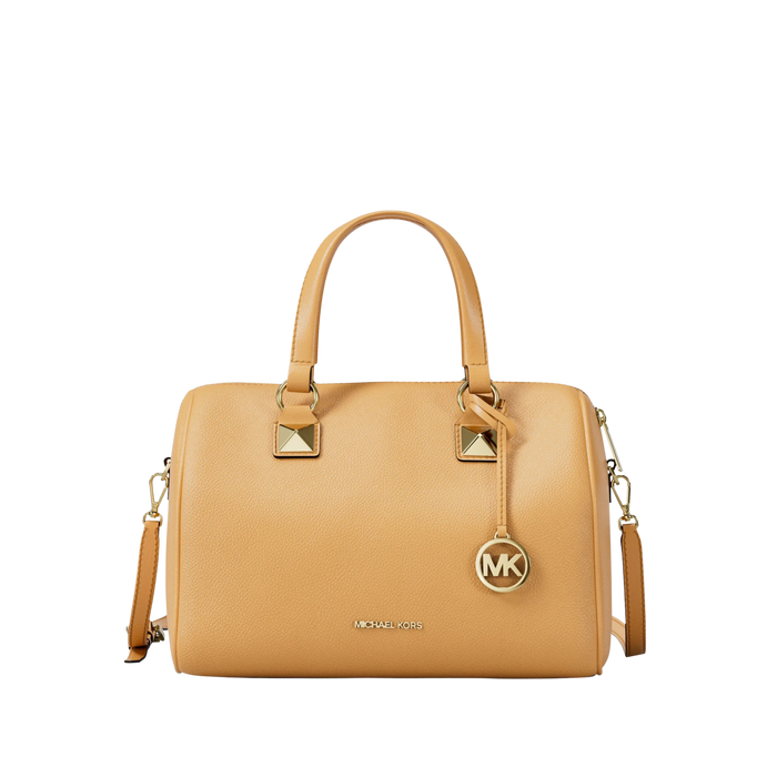 Michael Kors Women Grayson Medium Pebbled Leather Duffel Bag - Honeywheat