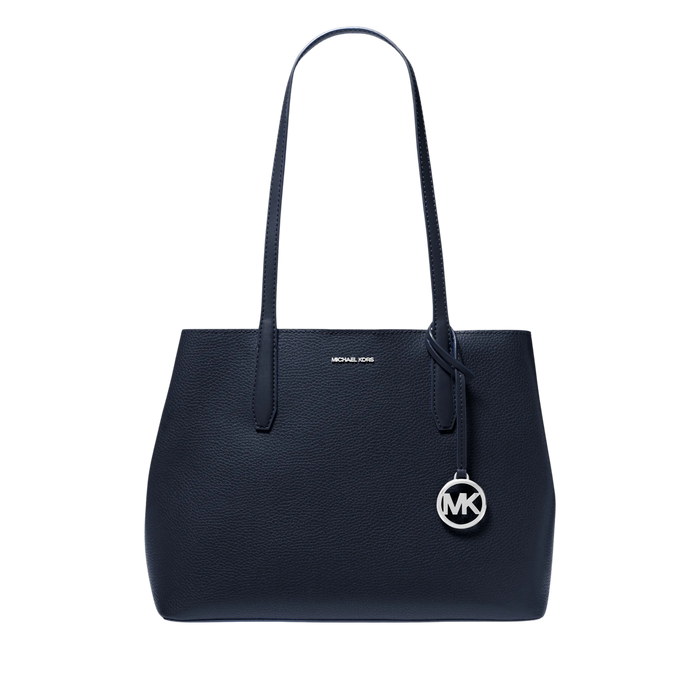 Michael Kors Women Avalon Medium Pebbled Leather Tote Bag - Navy