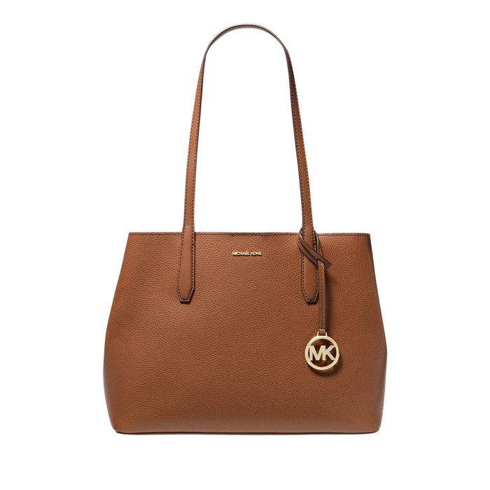 Michael Kors Women Avalon Medium Pebbled Leather Tote Bag - Luggage