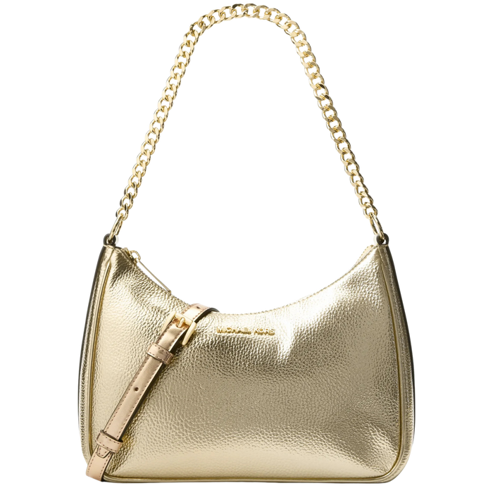 Michael Kors Women Jet Set Travel Large Metallic Convertible Crossbody Bag - Pale Gold