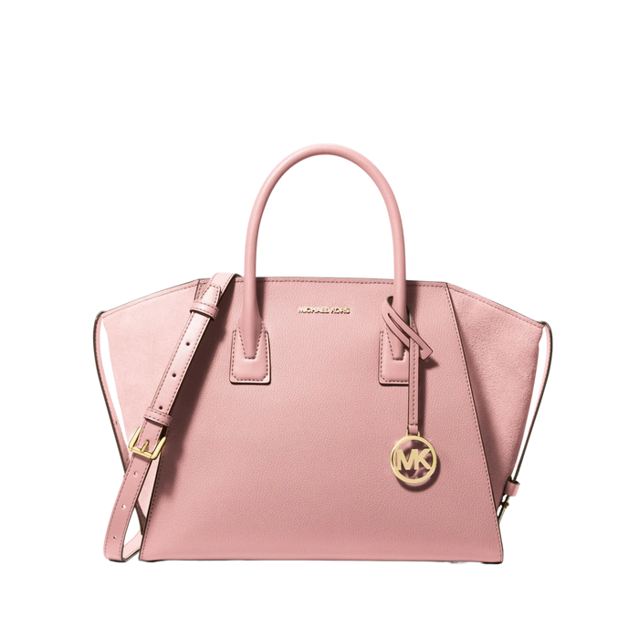 Michael Kors Women Avril Large Leather and Suede Satchel - Powder Blush