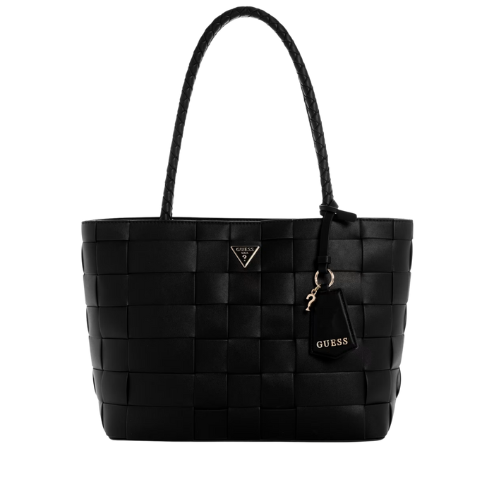 Guess Women Maylee Woven Girlfriend Tote - Black
