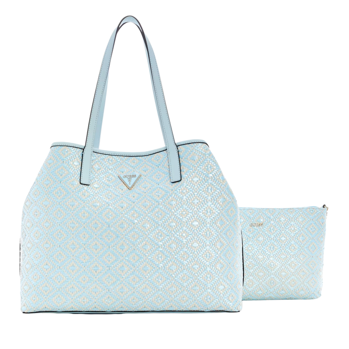 Guess Women Vikky Straw Tote Set - Aqua