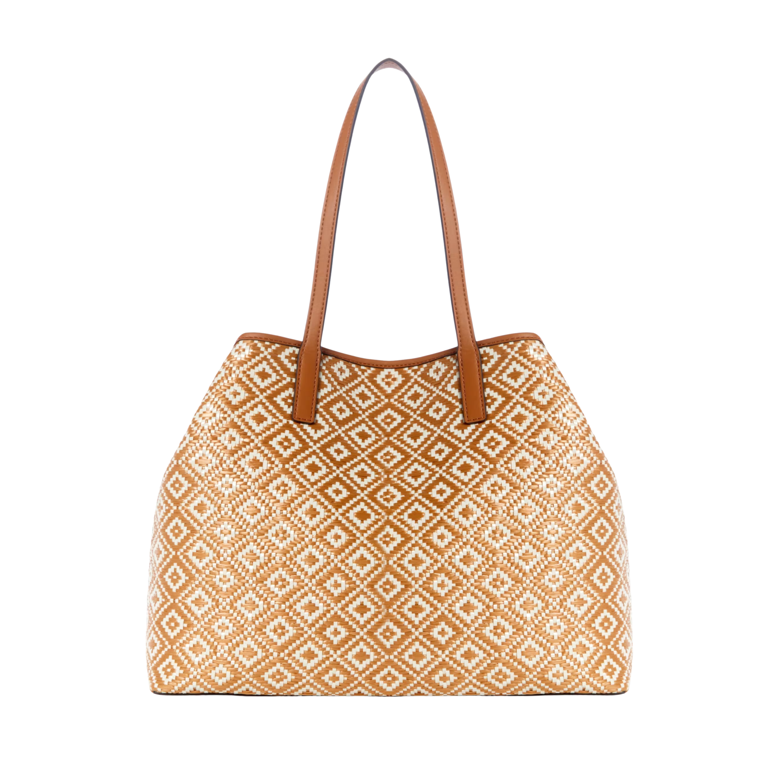 Guess Women Vikky Straw Tote Set - Cognac