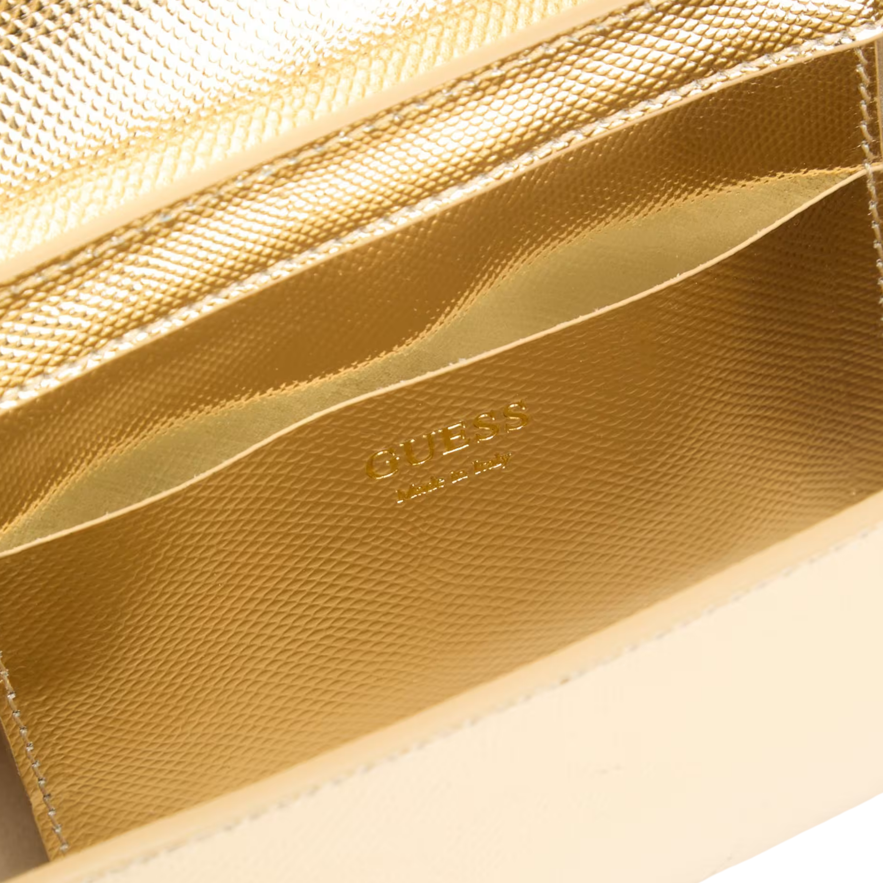 Guess Women Iris Metallic Leather Top Handle Bag - Gold
